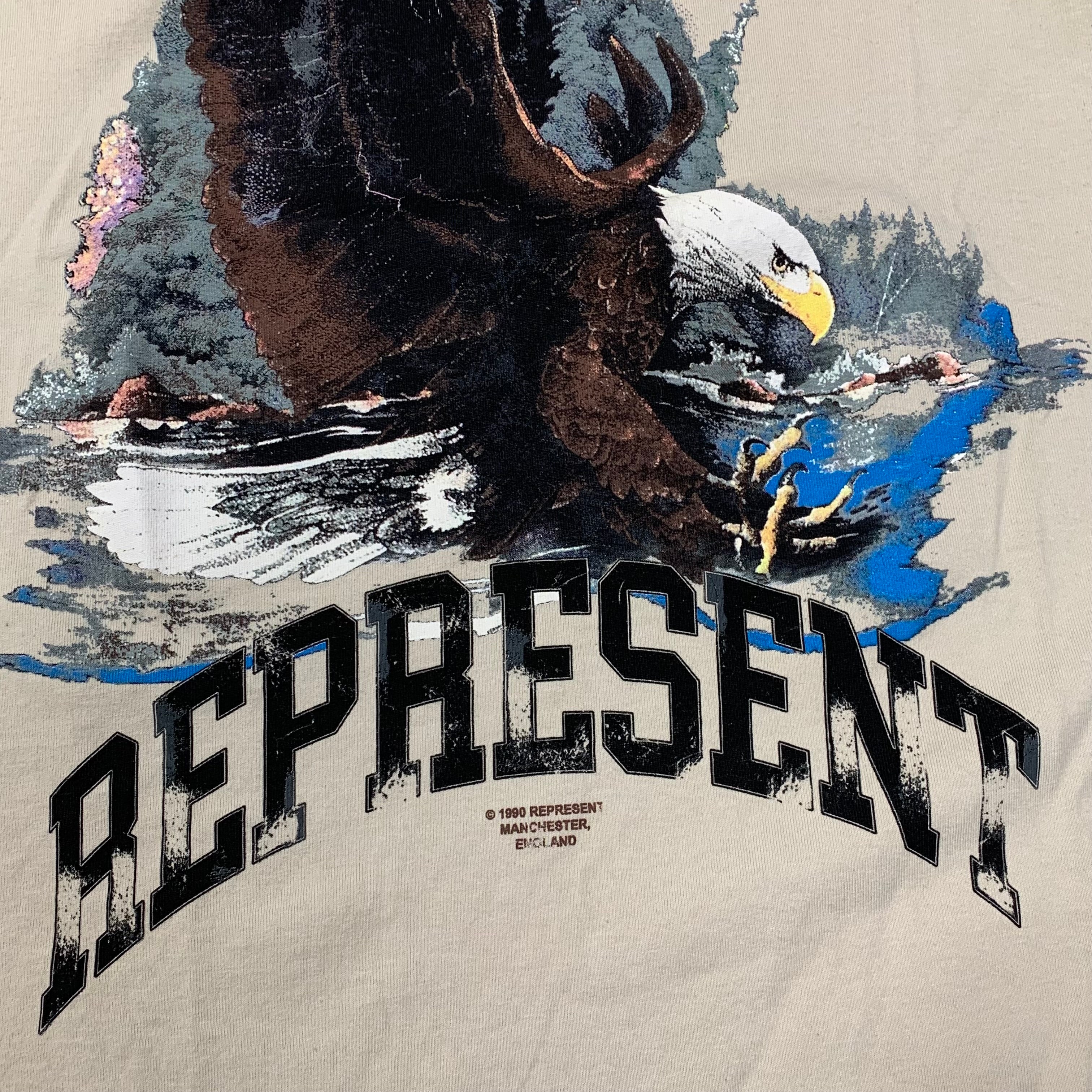 Represent Medium Tee Eagle Graphic Vintage White T-Shirt