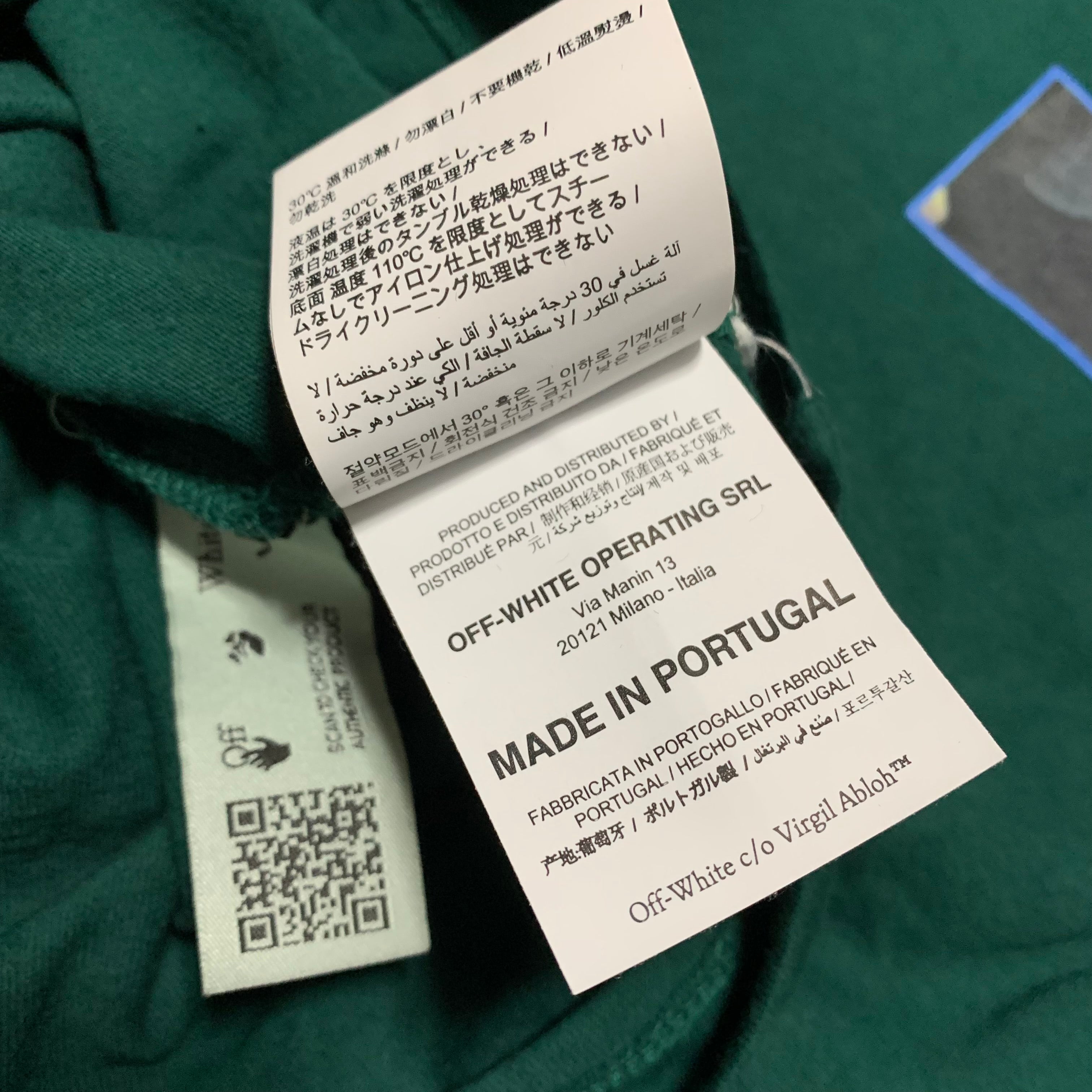 Off White Small Caravaggio Graphic Green Tee Virgil Abloh