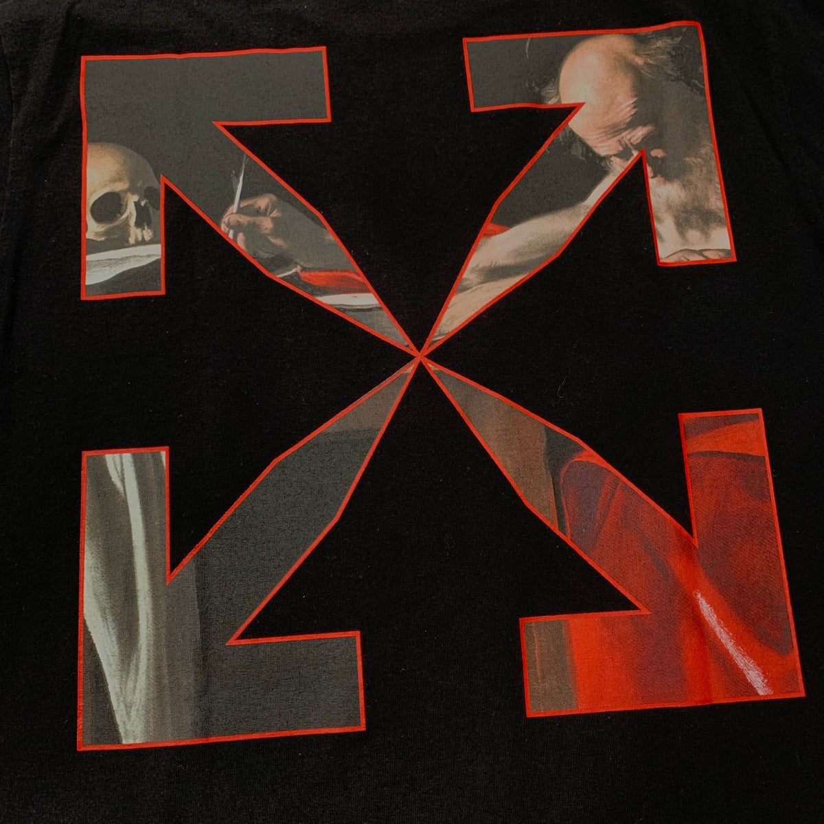 Off White Small Tee Caravaggio Arrows Black T-Shirt Virgil Abloh