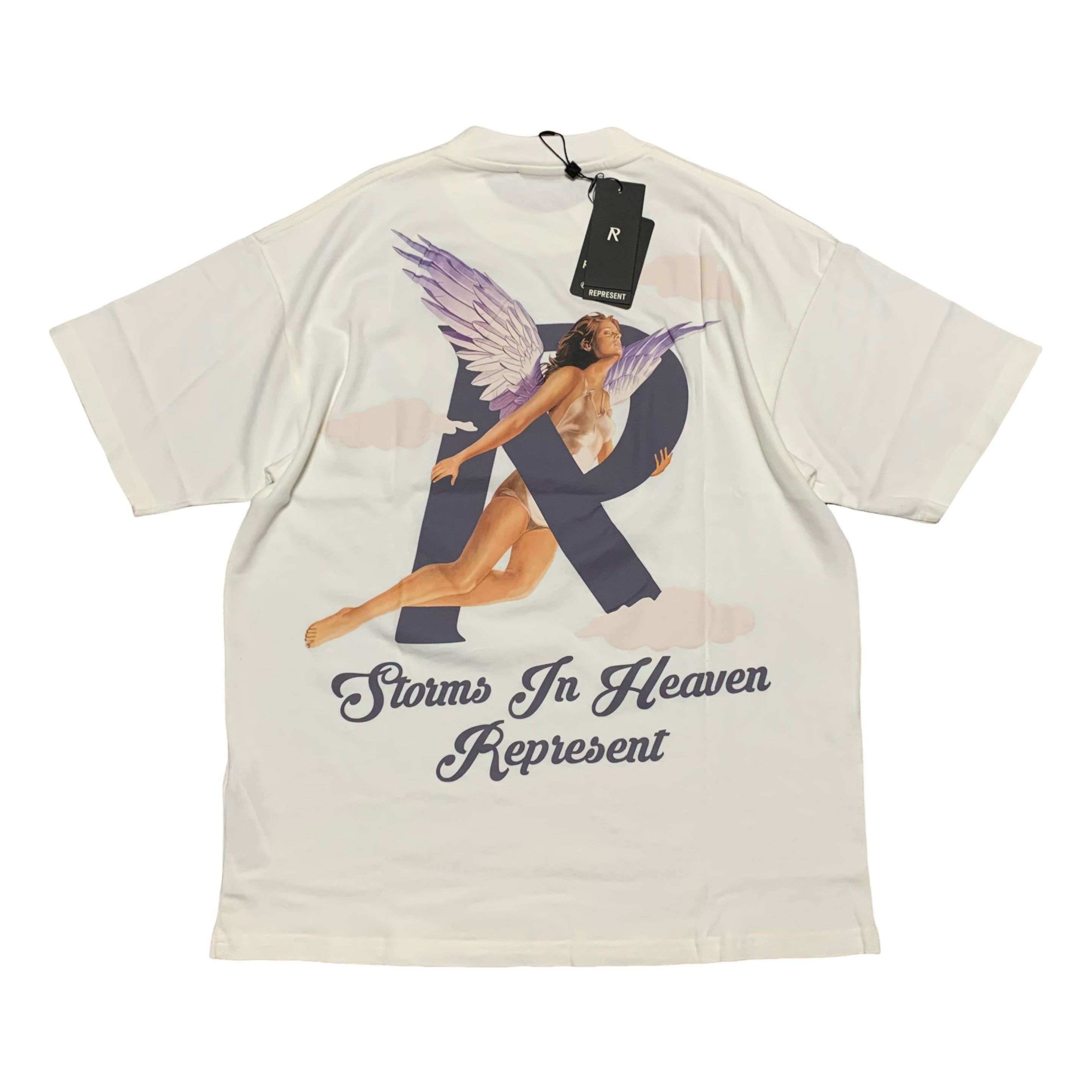 Represent Small Storms In Heaven Flat White Tee