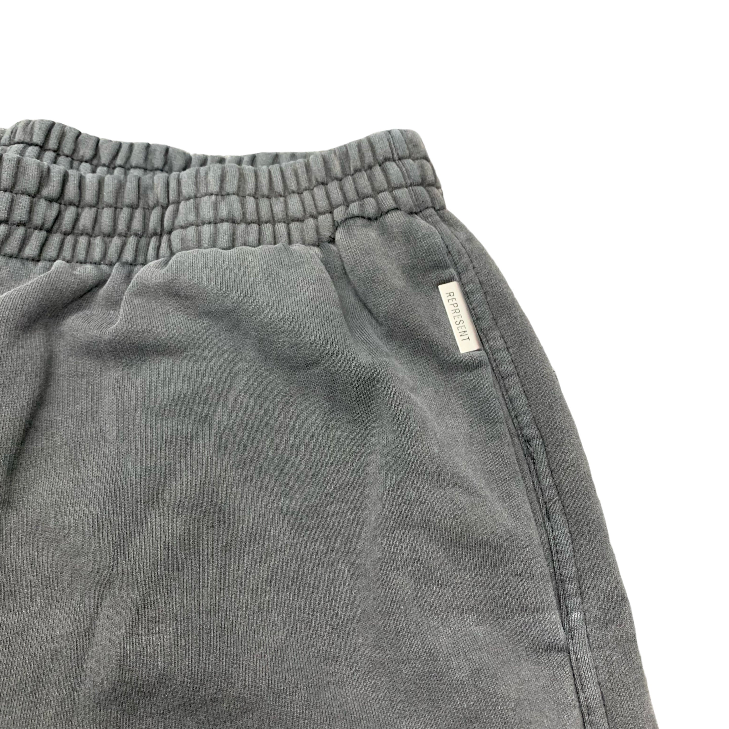 Represent Large Shorts Owners Club Yellow Graphic Vintage Grey Bottoms
