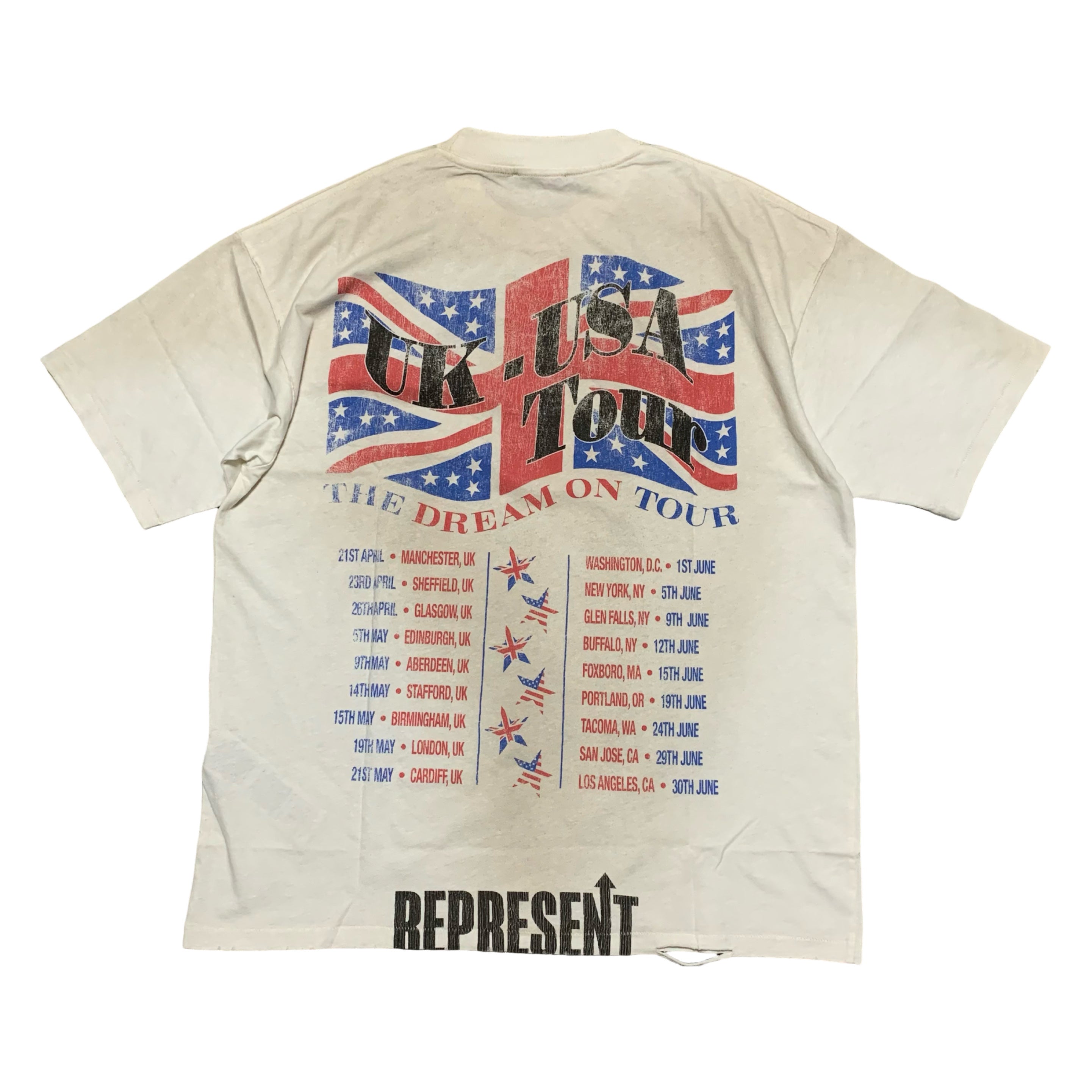 Represent Small Dream On Tour Washed Ecru White Tee