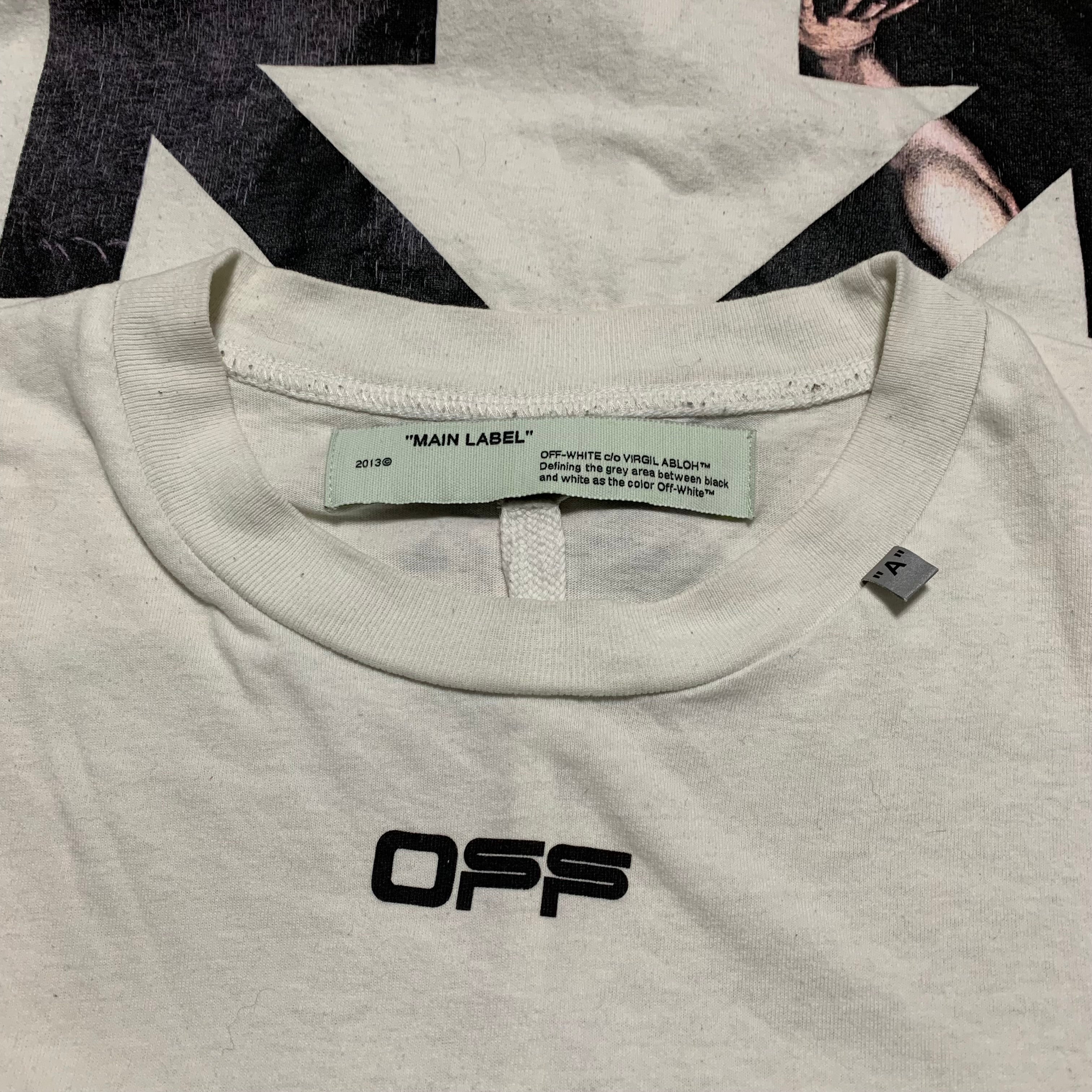 Off White Medium Caravaggio Arrows White Tee Virgil Abloh