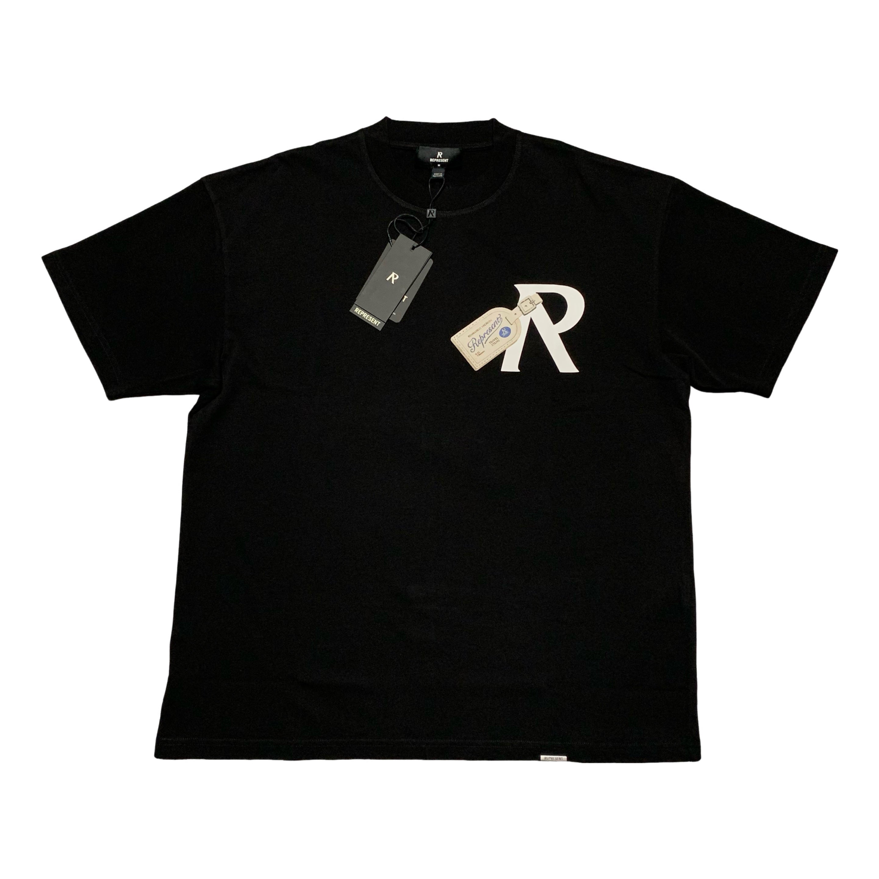 Represent Medium Luggage Tag Jet Black Tee