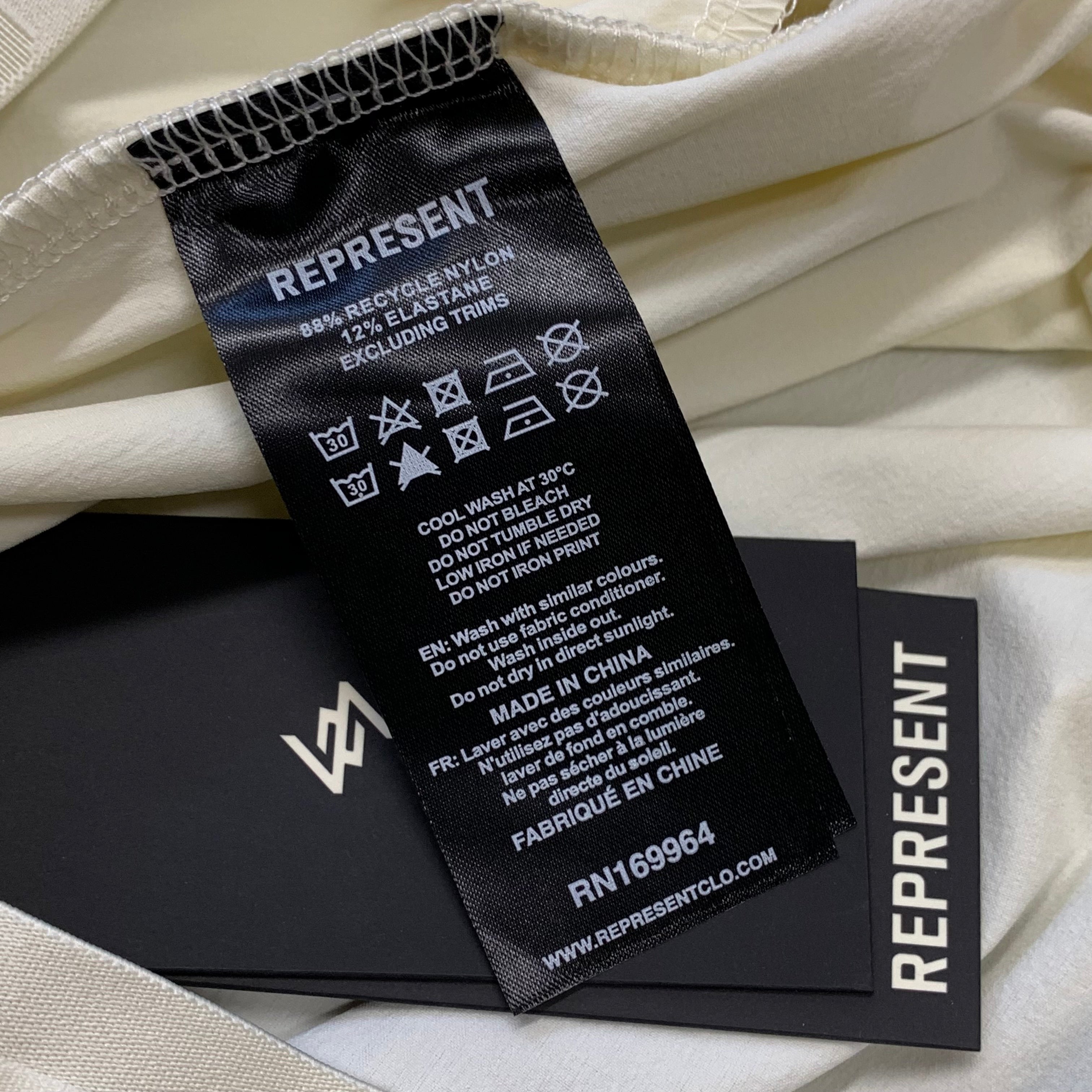 Represent Large Shorts Team 247 Fused Cream White Shorts