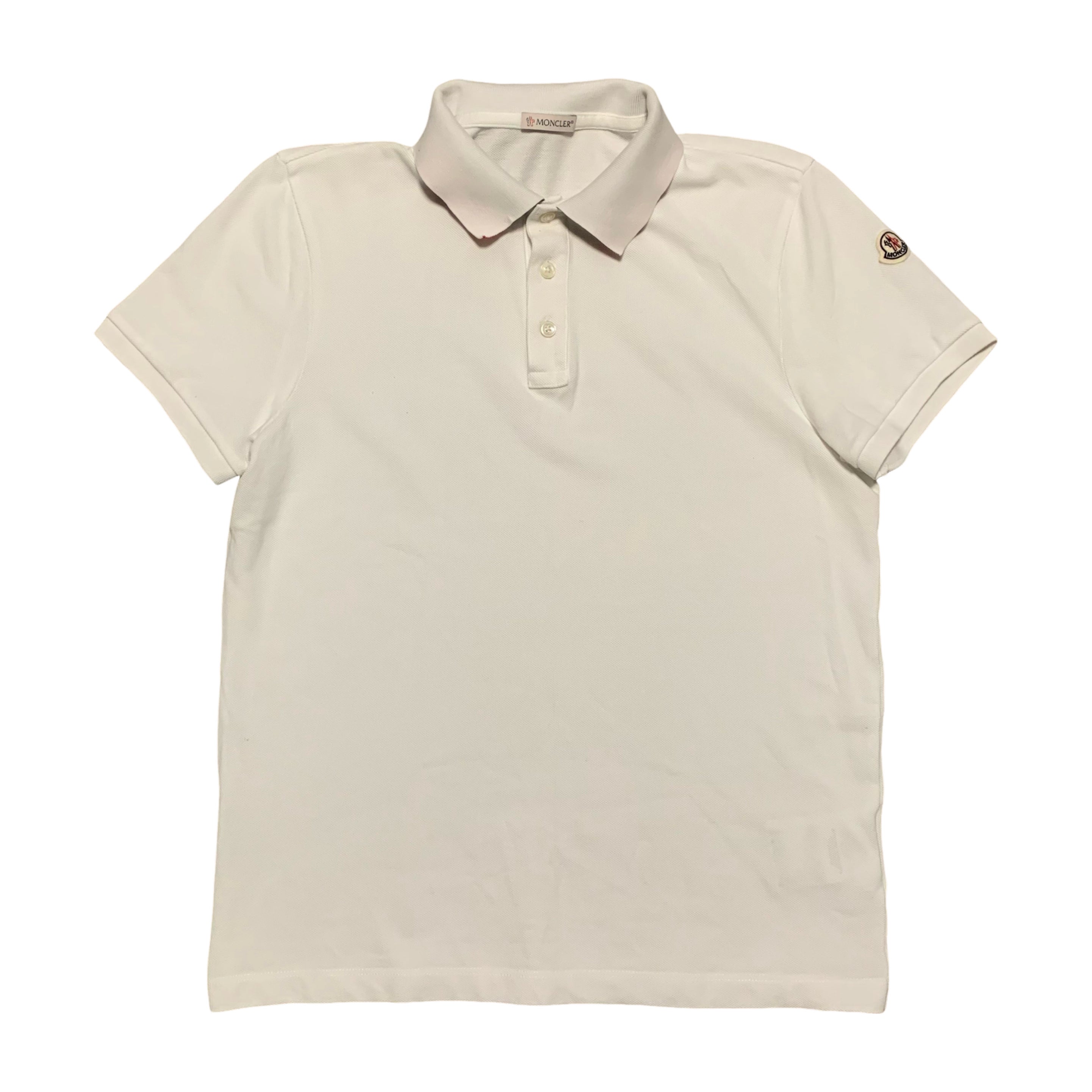 Moncler Small Polo White Short Sleeve Polo Shirt Tee Slim Fit