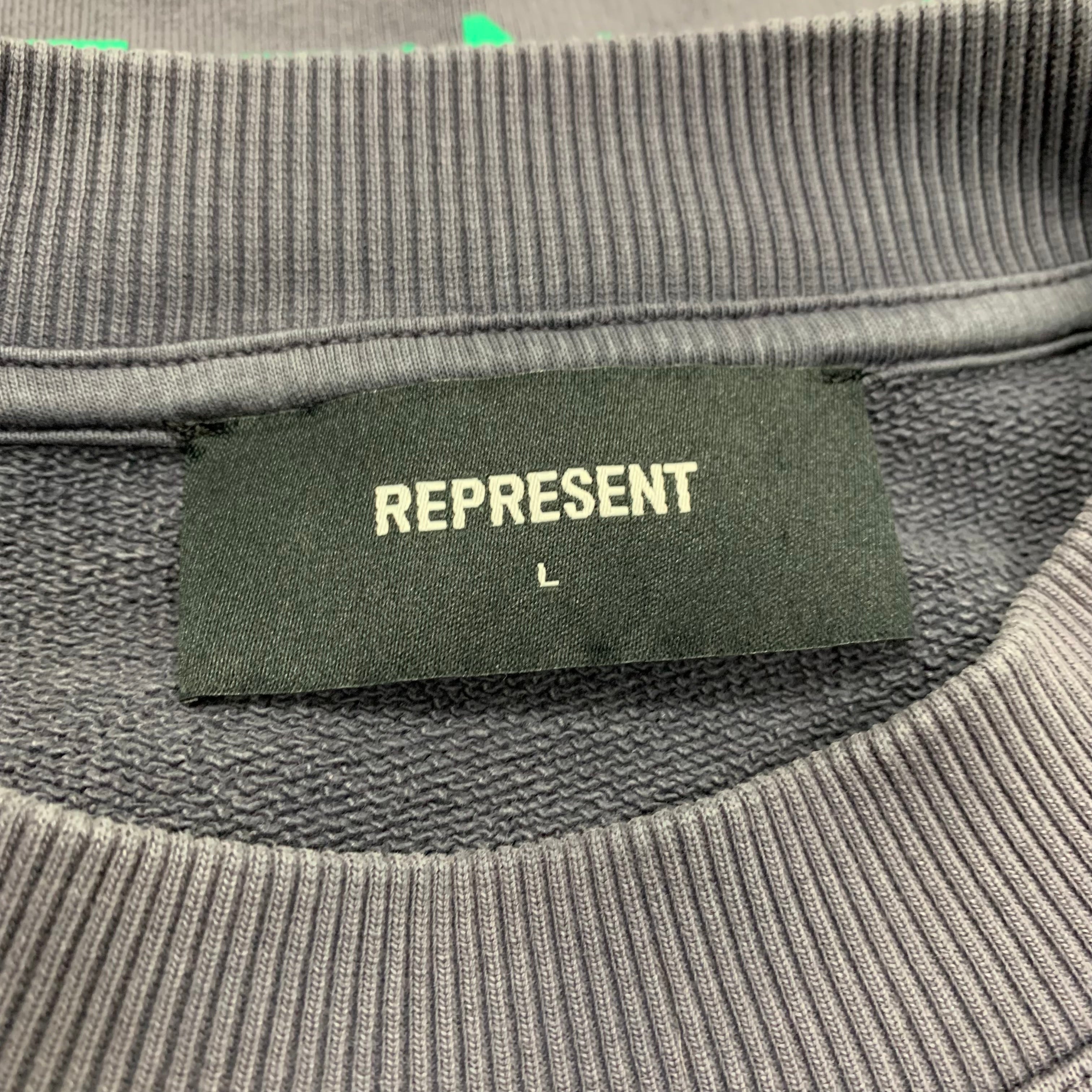 Represent Large Sweatshirt Fall From Olympus Storm Grey Sweatshirt Crewneck