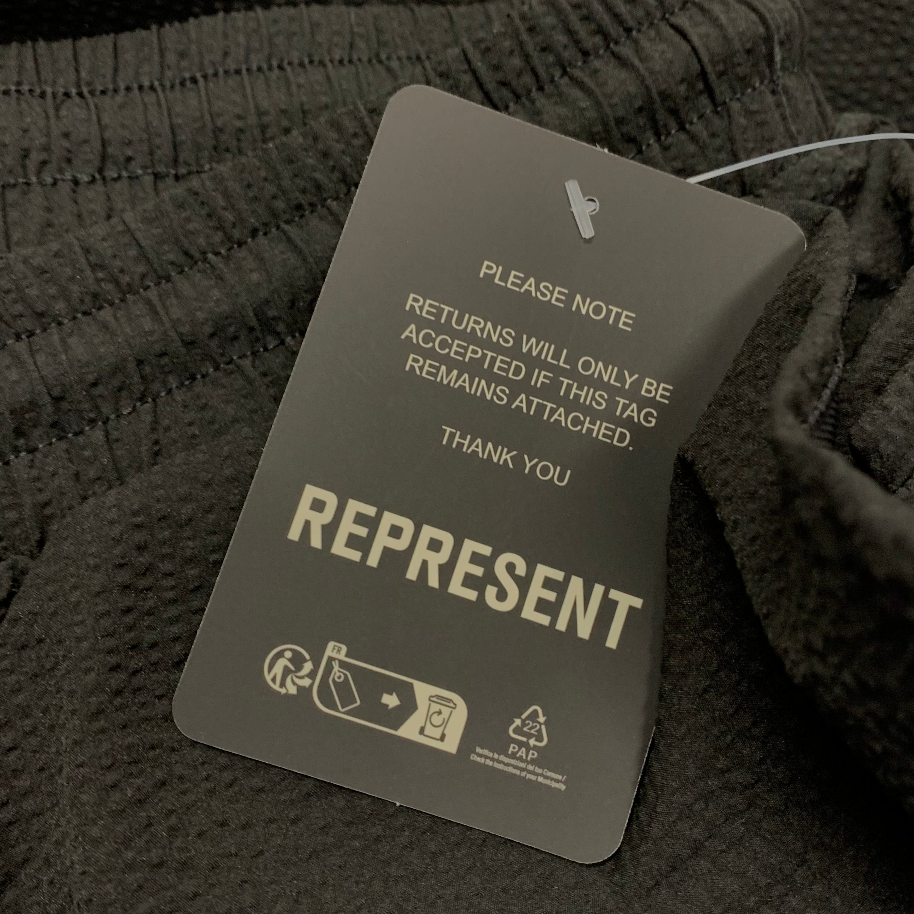 Represent XL Swim Shorts Seersucker Shark Black Swim Shorts