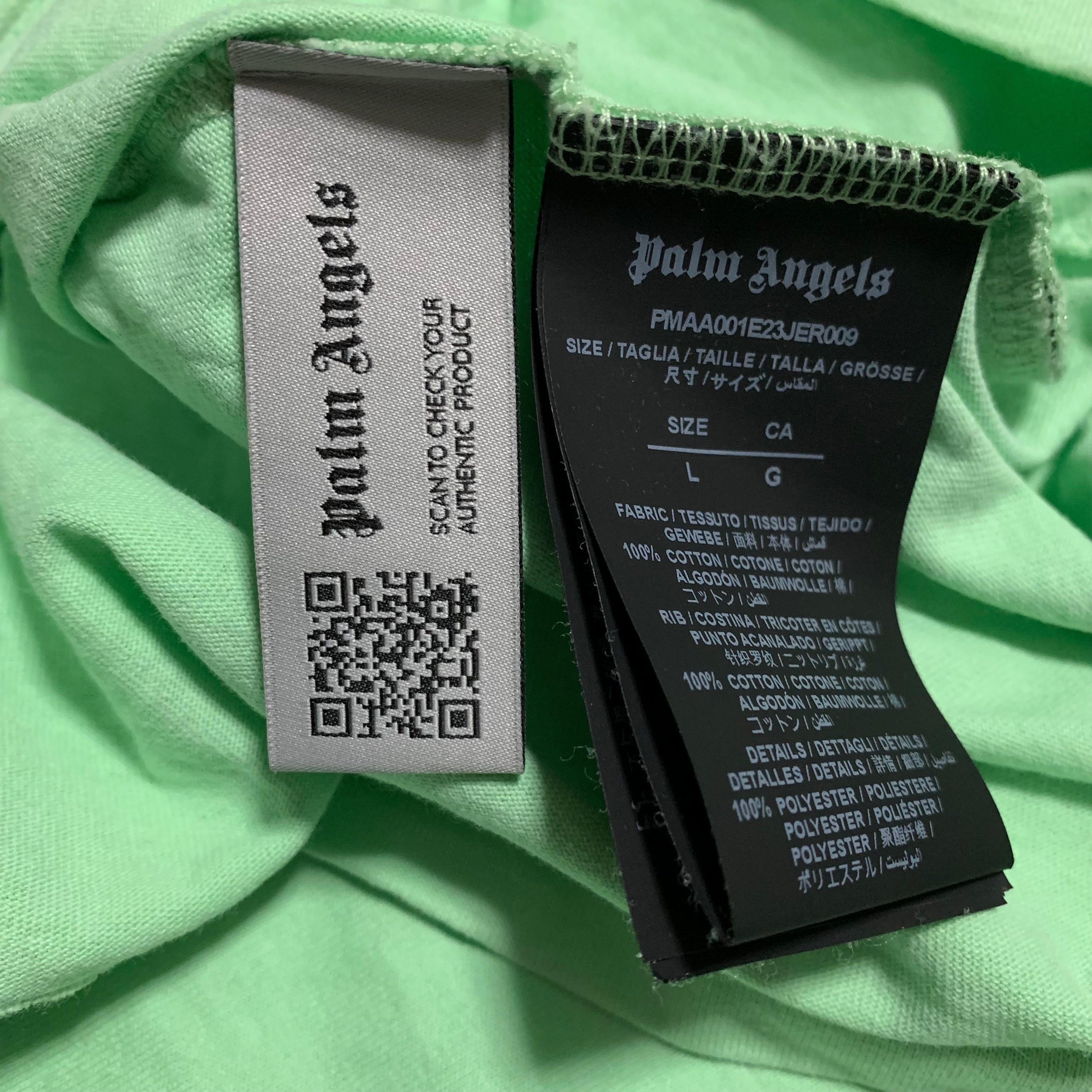 Palm Angels Large Tee Sketchy Douby Classic Mint Green T-Shirt