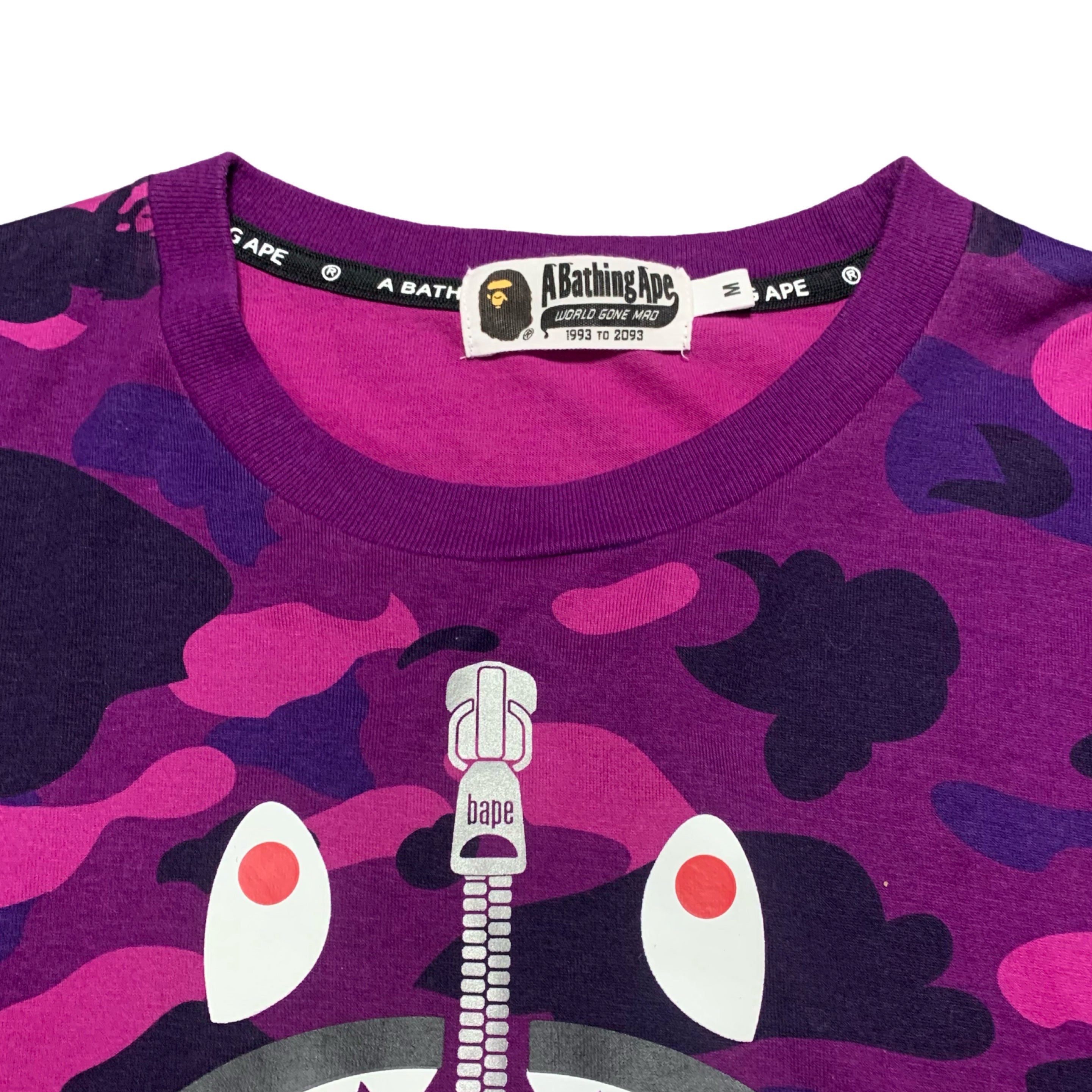 Bape Medium Shark Purple Camo Long Sleeve Tee A Bathing Ape