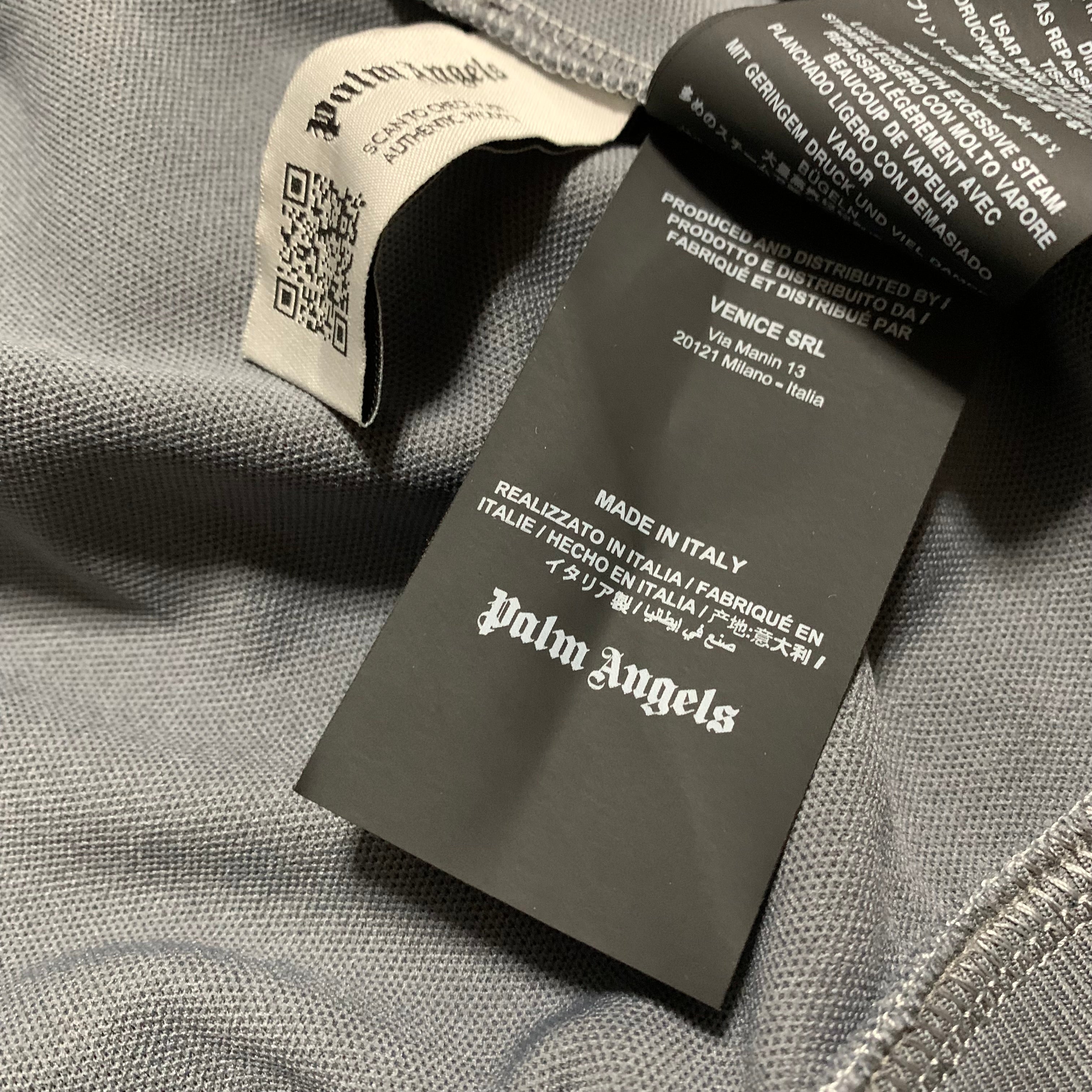 Palm Angels Small Garment Dyed Track Jacket Dark Grey