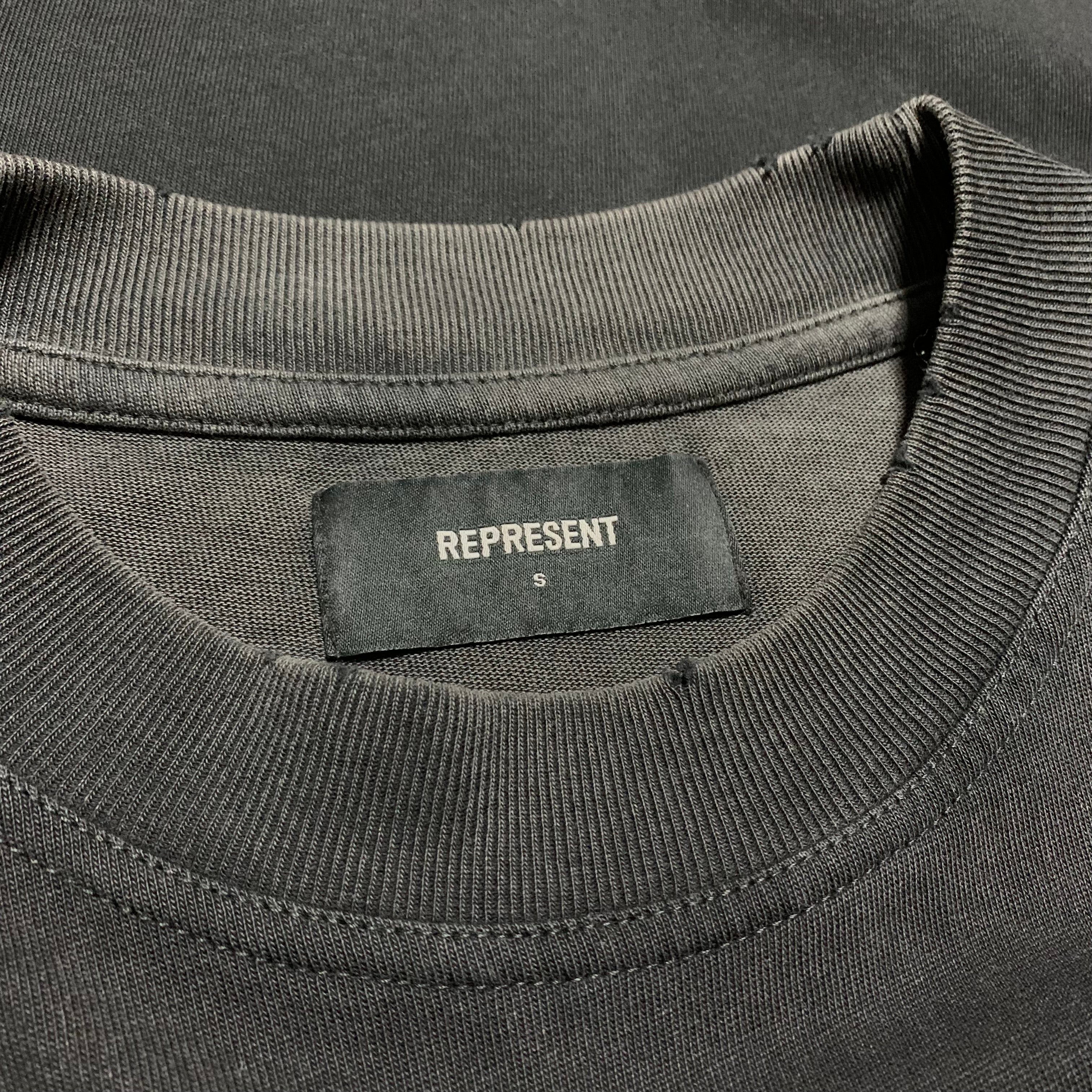 Represent Small Shark Graphic Vintage Black Tee