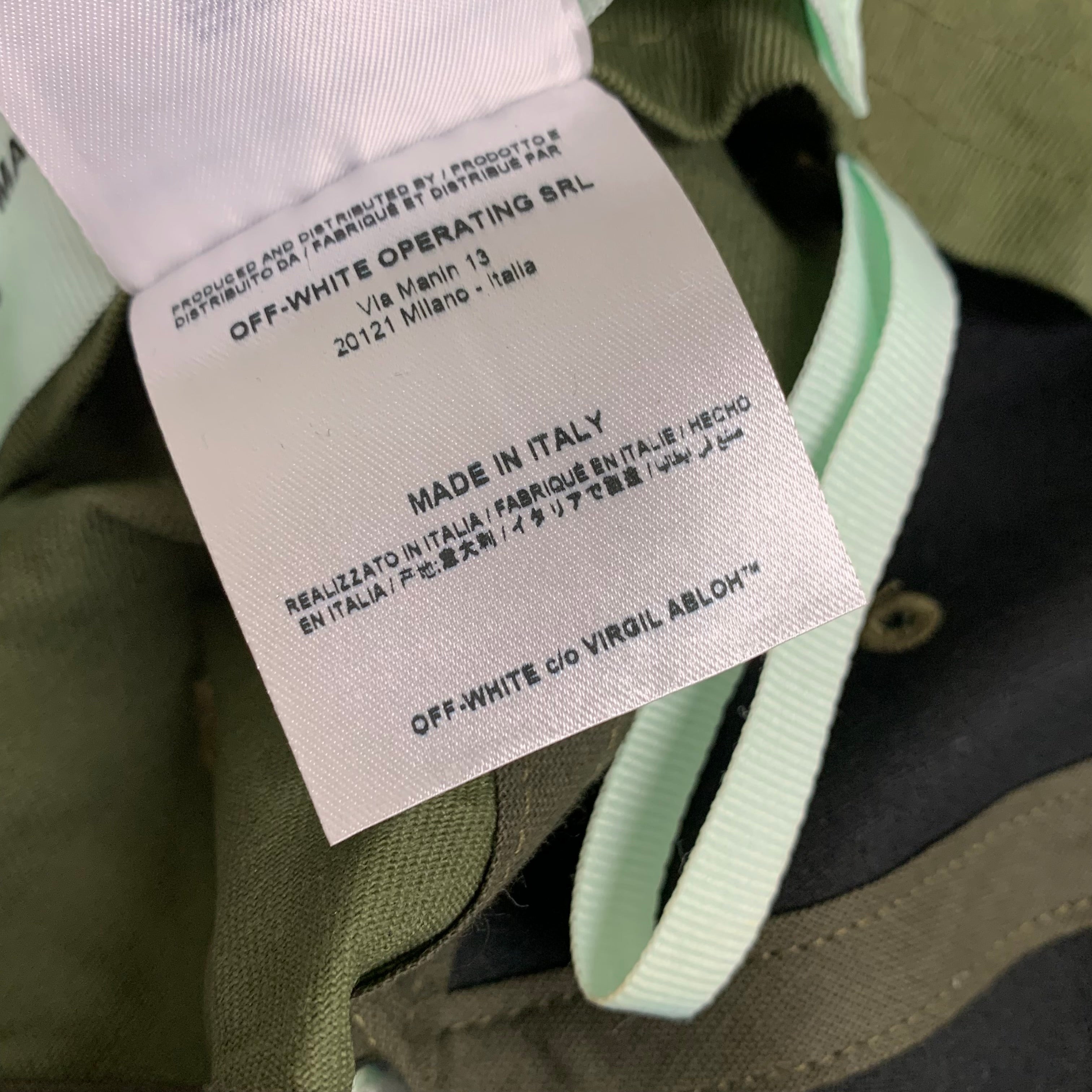 Off White Hat 'Off' Graphic Khaki Green Baseball Cap Virgil Abloh
