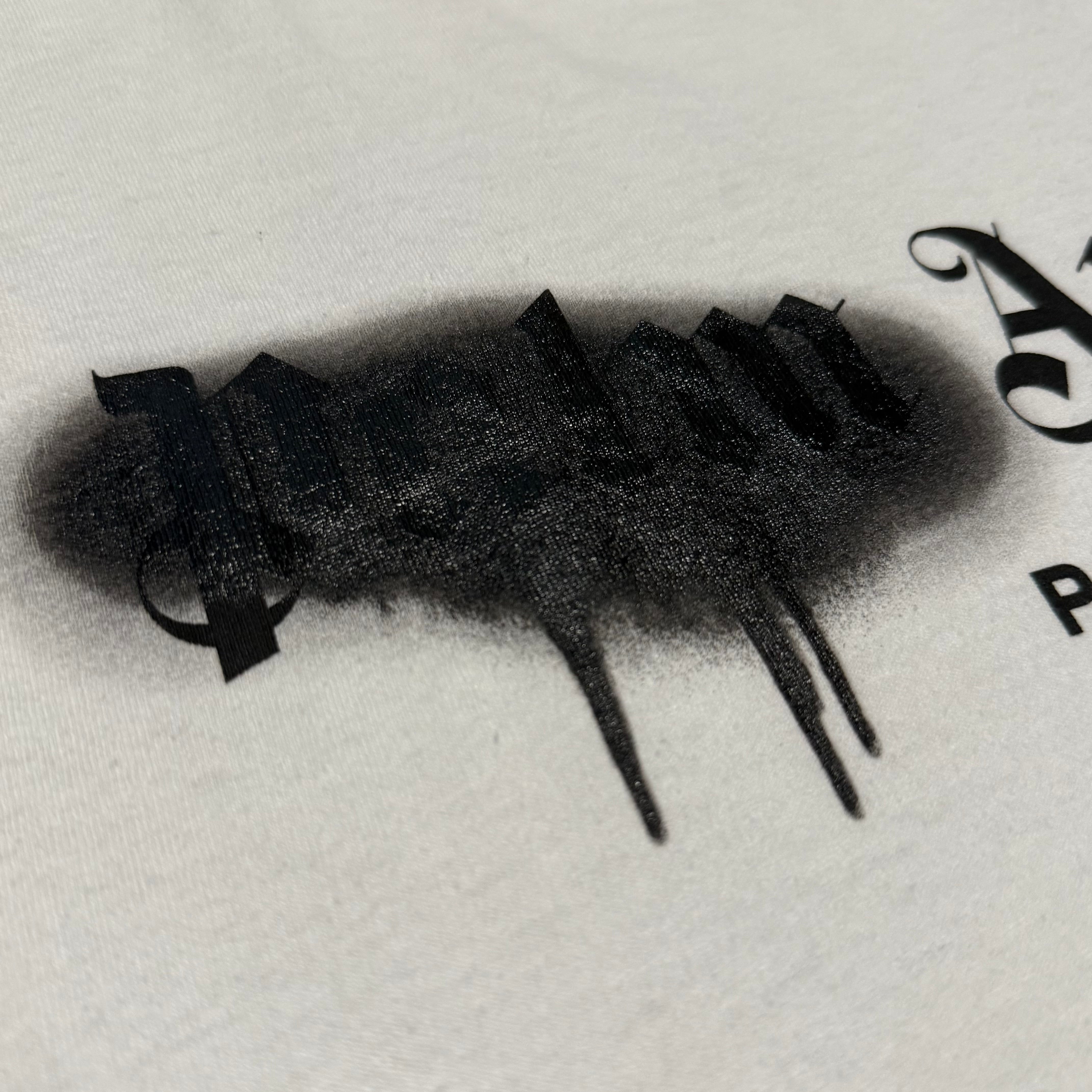 Palm Angels Small Paris Sprayed White Tee
