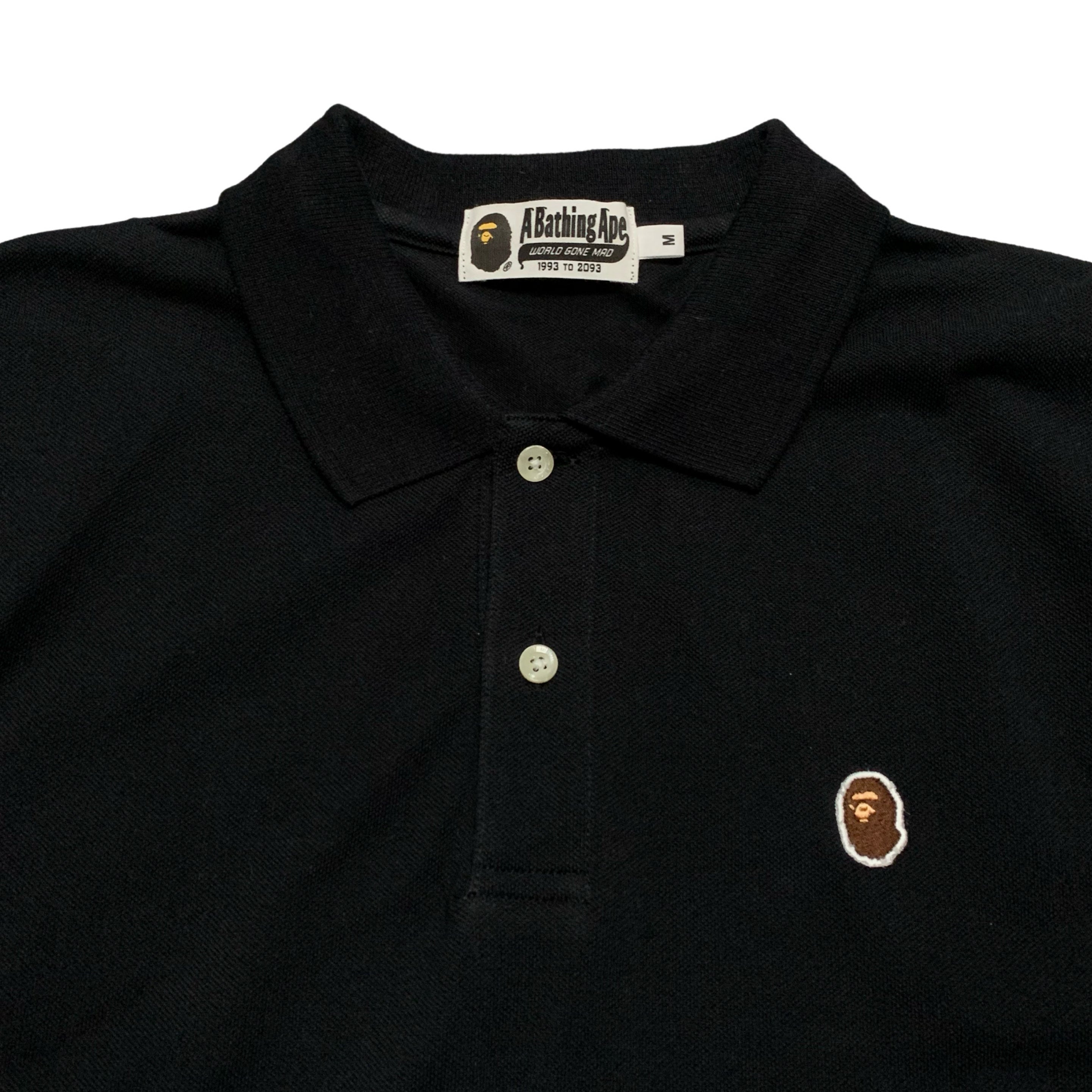 Bape Medium Polo Black Shirt Tee A Bathing Ape