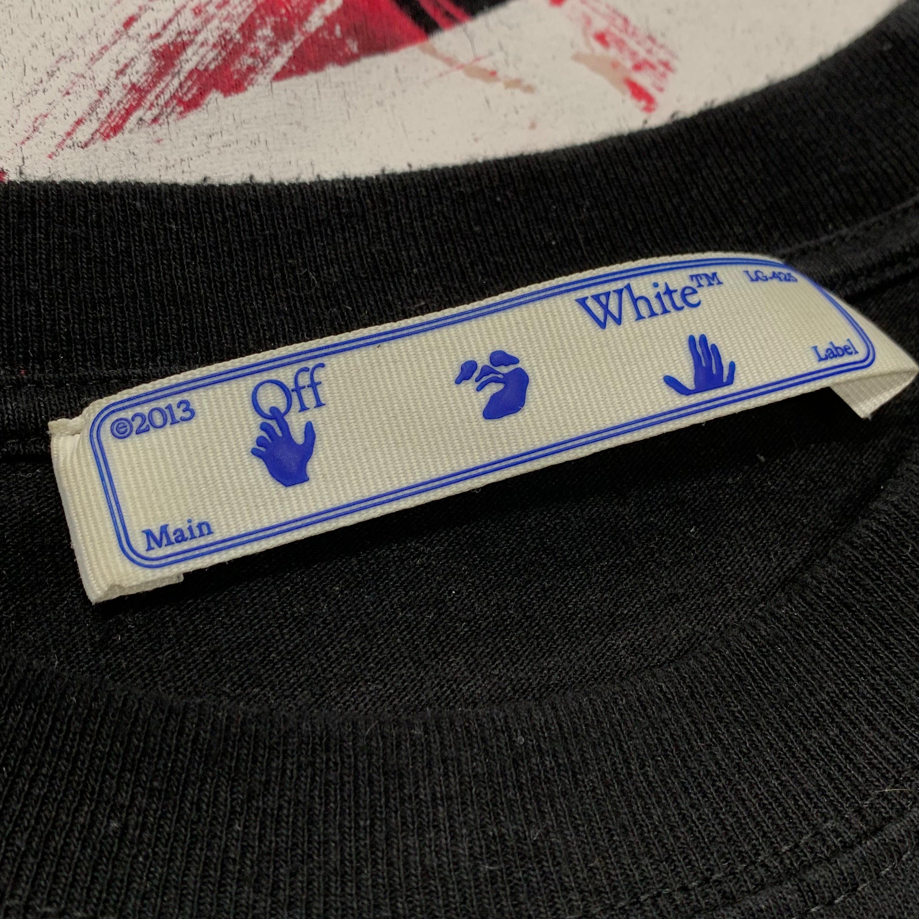 Off White Large Tee Acrylic Arrows Black T-Shirt Virgil Abloh