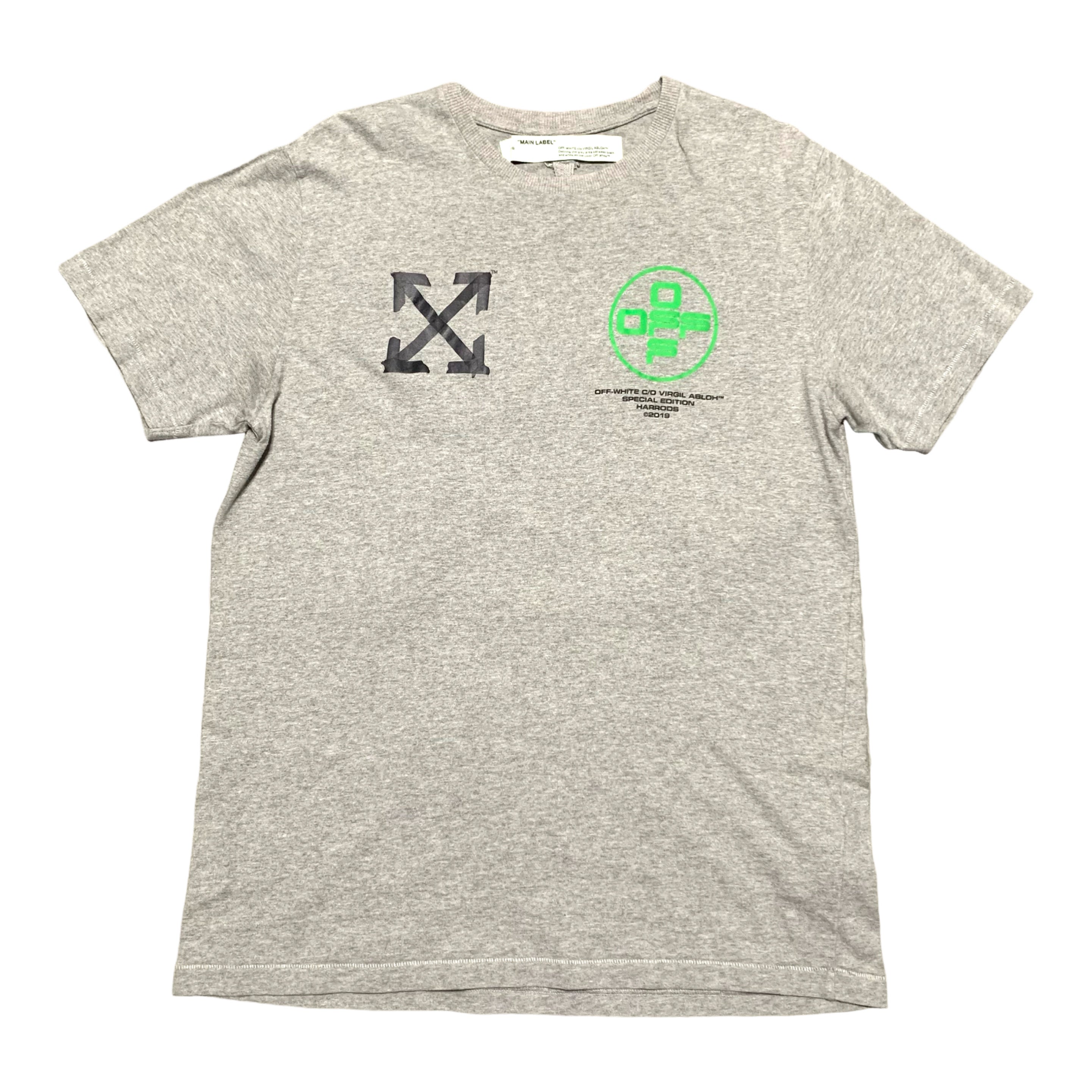 Off White Medium Off Arrows Grey Tee Virgil Abloh Harrods 2019