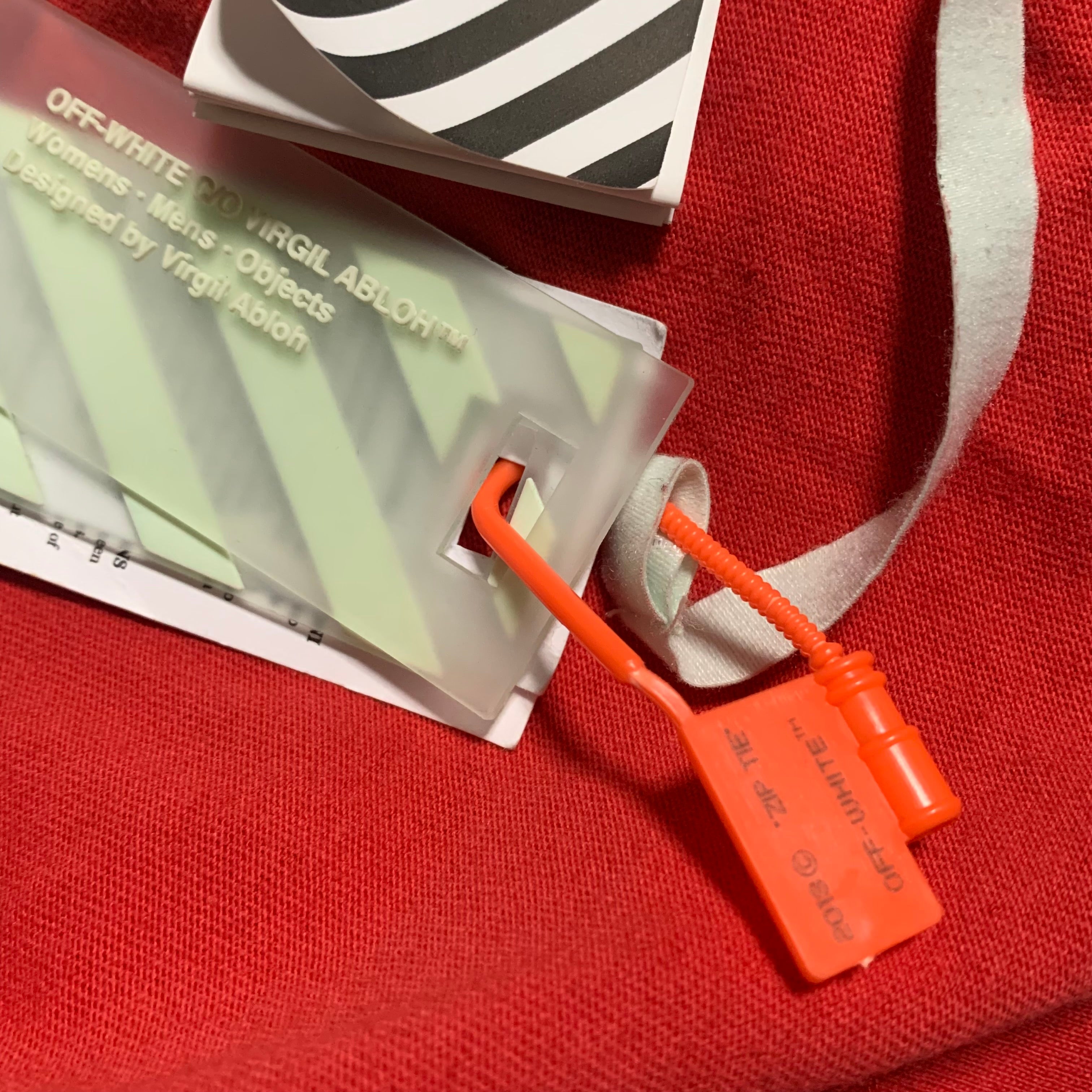 Off White Large Airport Arrows Red Tee Virgil Abloh