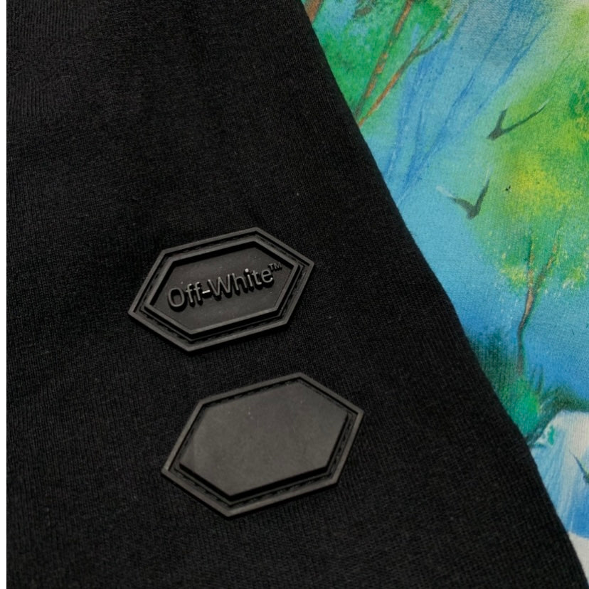 Off White XL Tee Waterfall Arrows Black T-Shirt Virgil Abloh