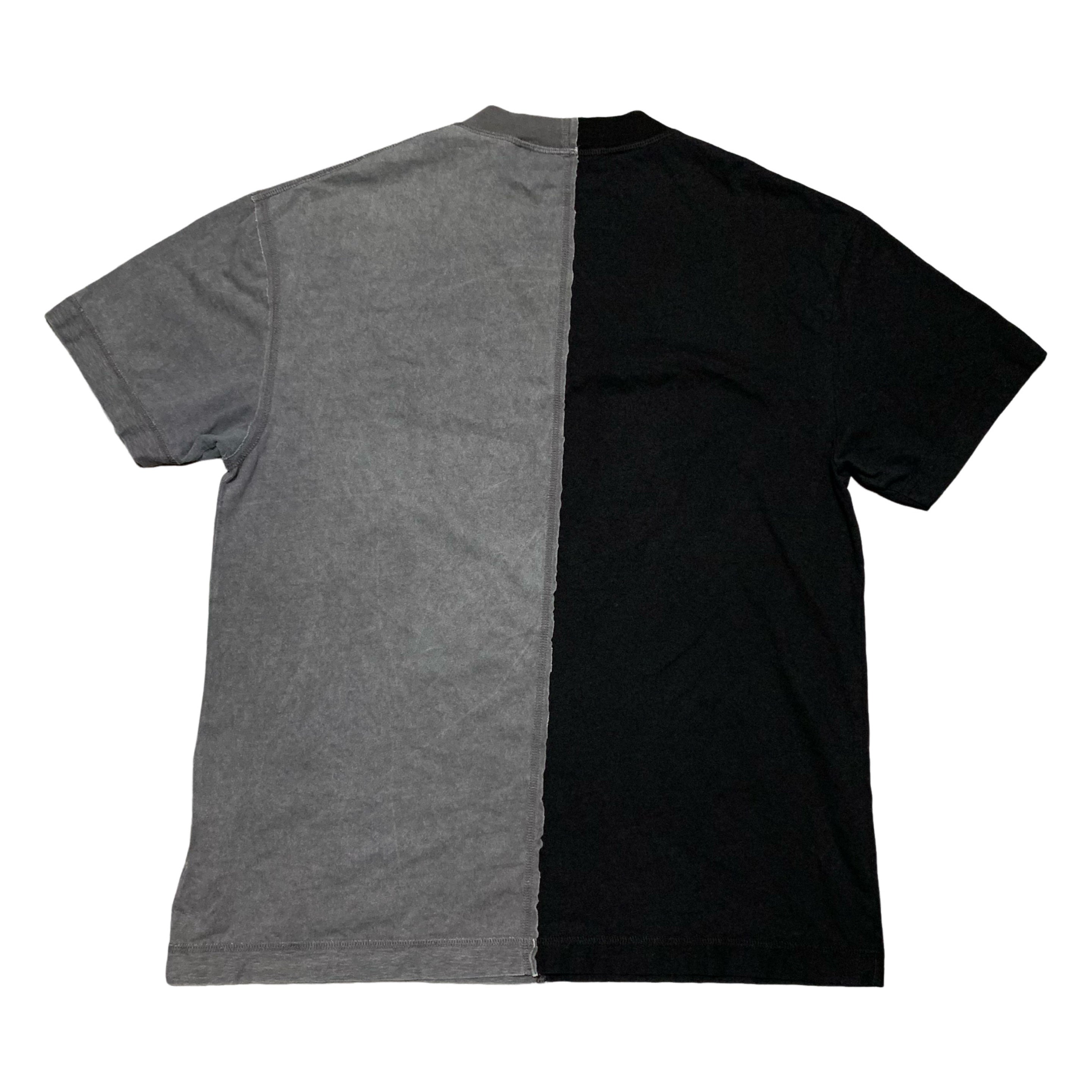 Palm Angels XL Broken Logo Panelled Black Grey Tee