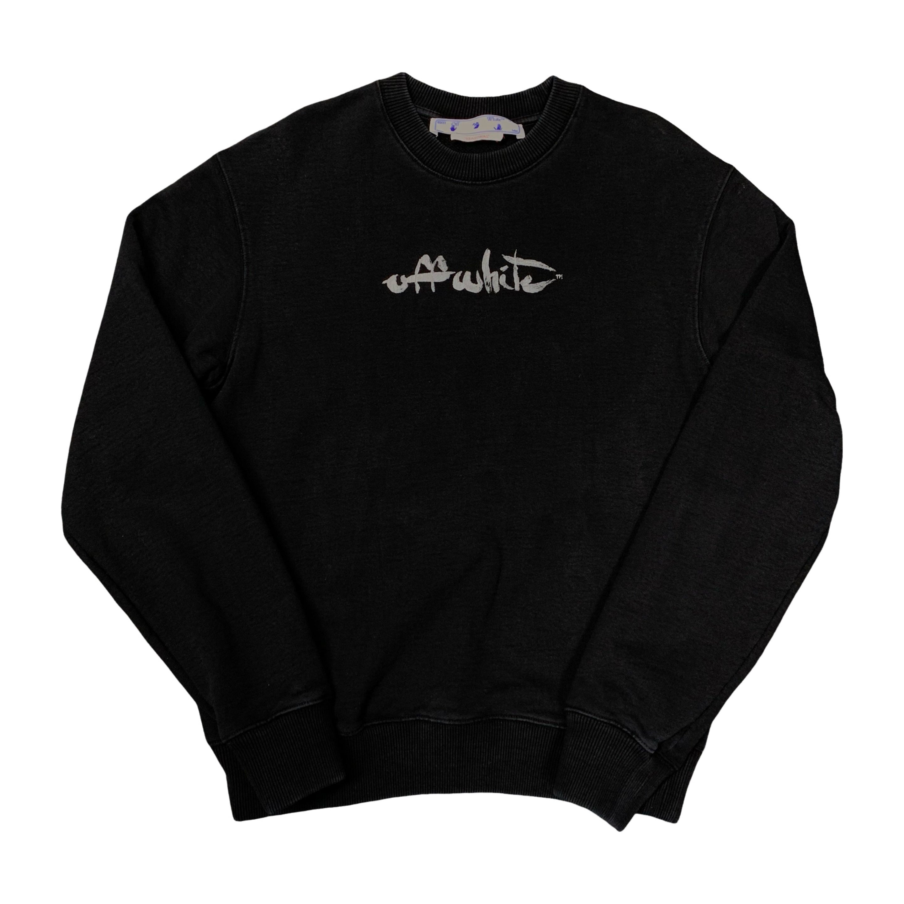 Off White Small Sweatshirt Paint Arrows Black Crewneck Virgil Abloh
