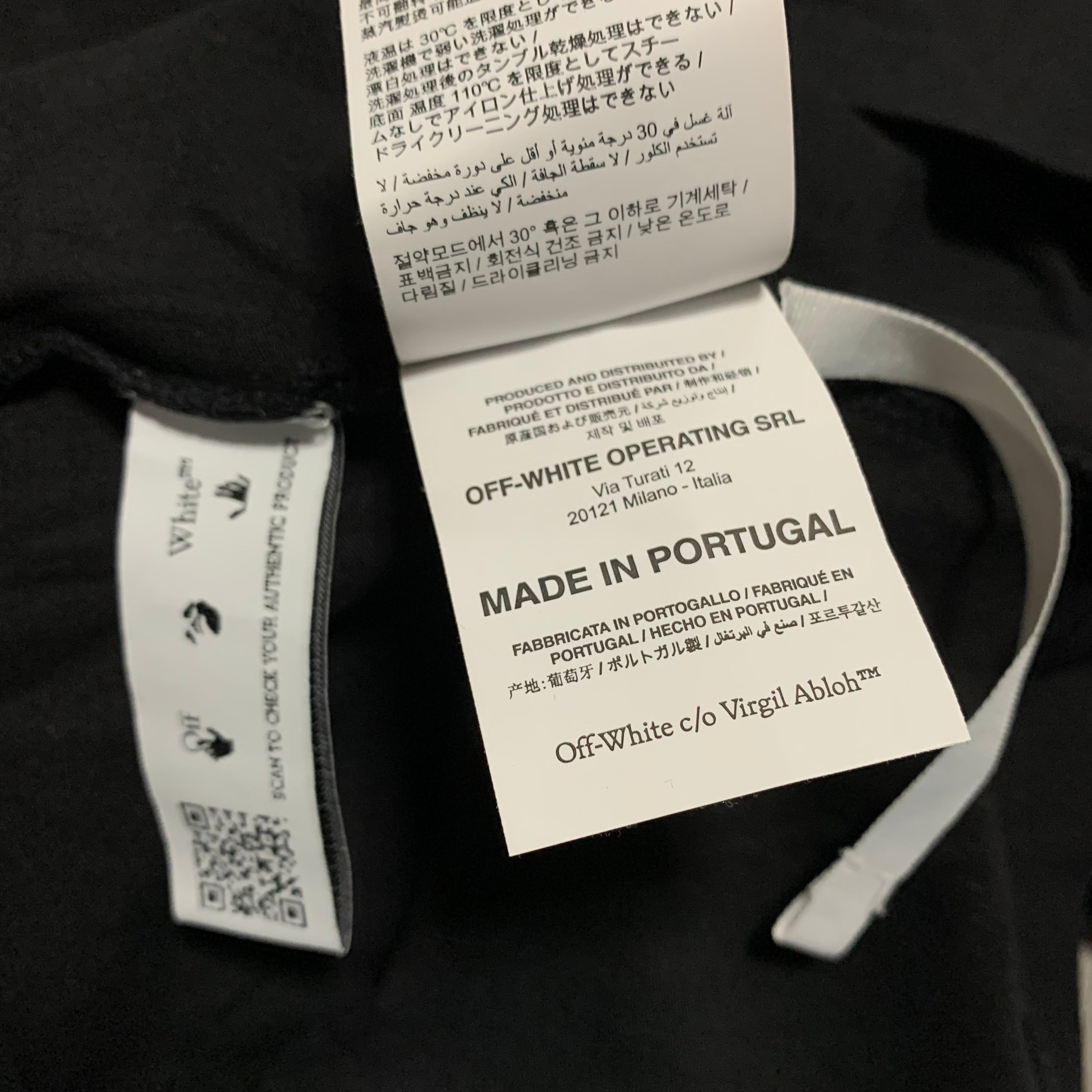 Off White Small Caravaggio Arrows Black Tee Virgil Abloh