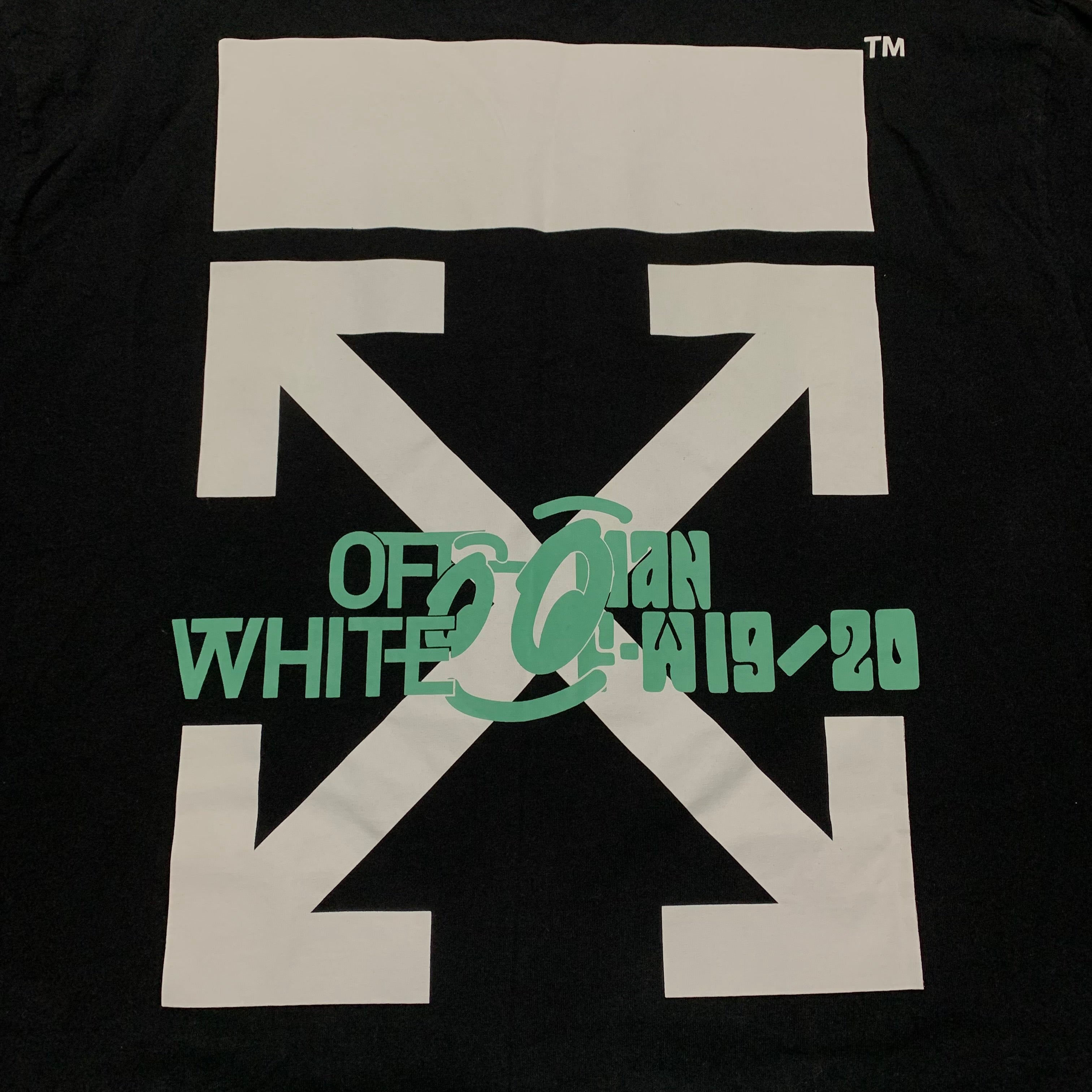Off White XL Waterfall Arrows Black Tee Virgil Abloh