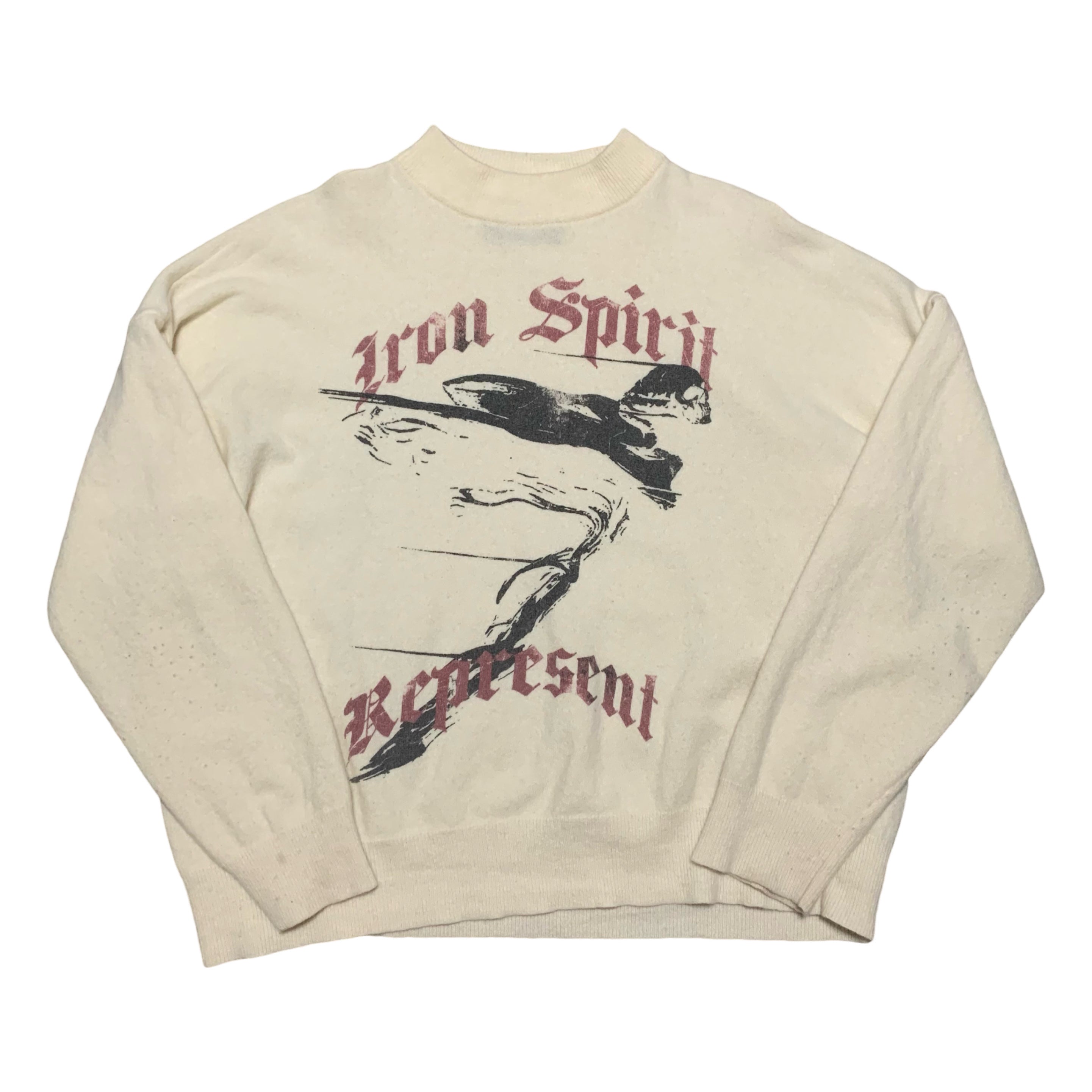 Represent Small Wool Iron Spirit Vintage White Sweater