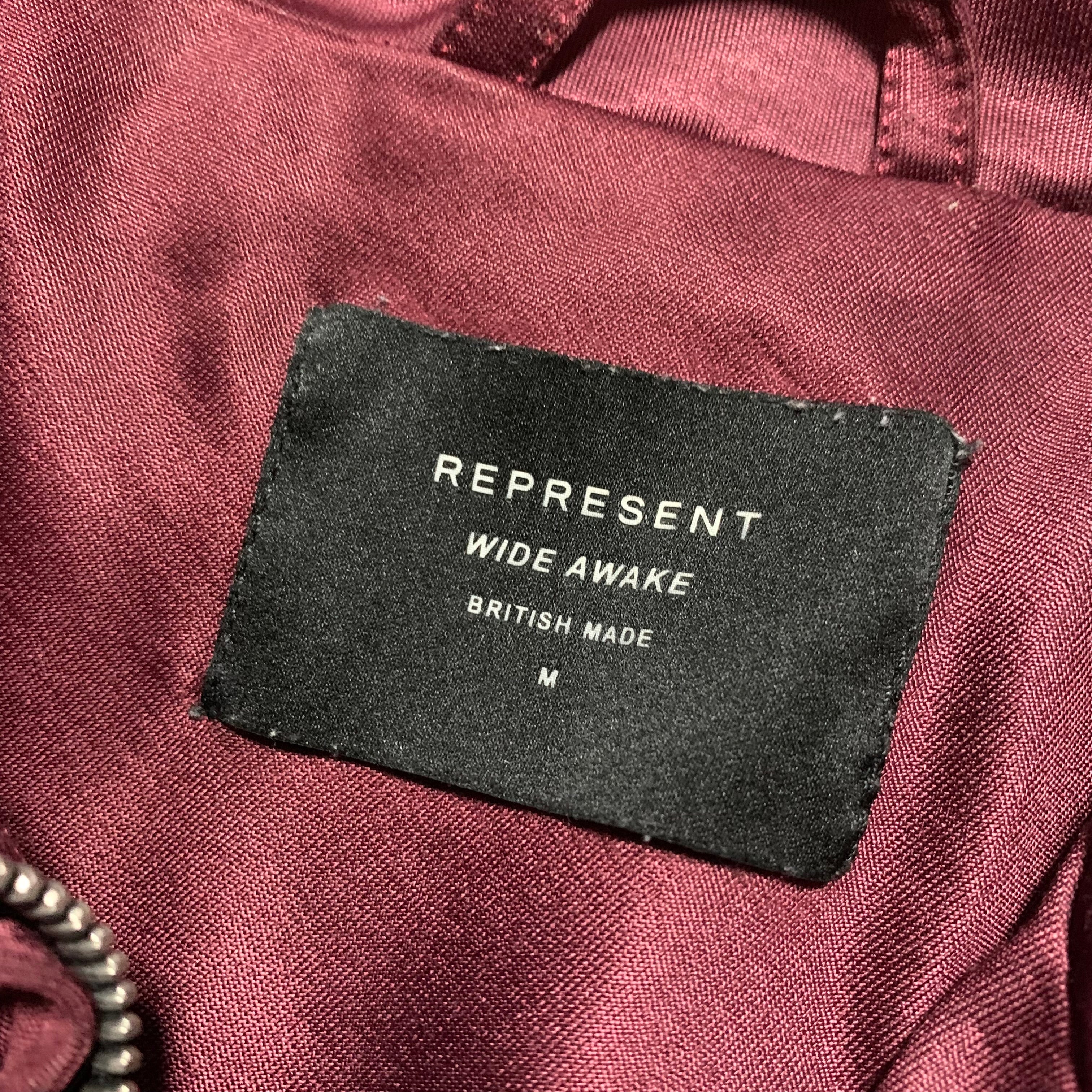 Represent Medium Track Jacket Burgundy Going Through Hell British Made