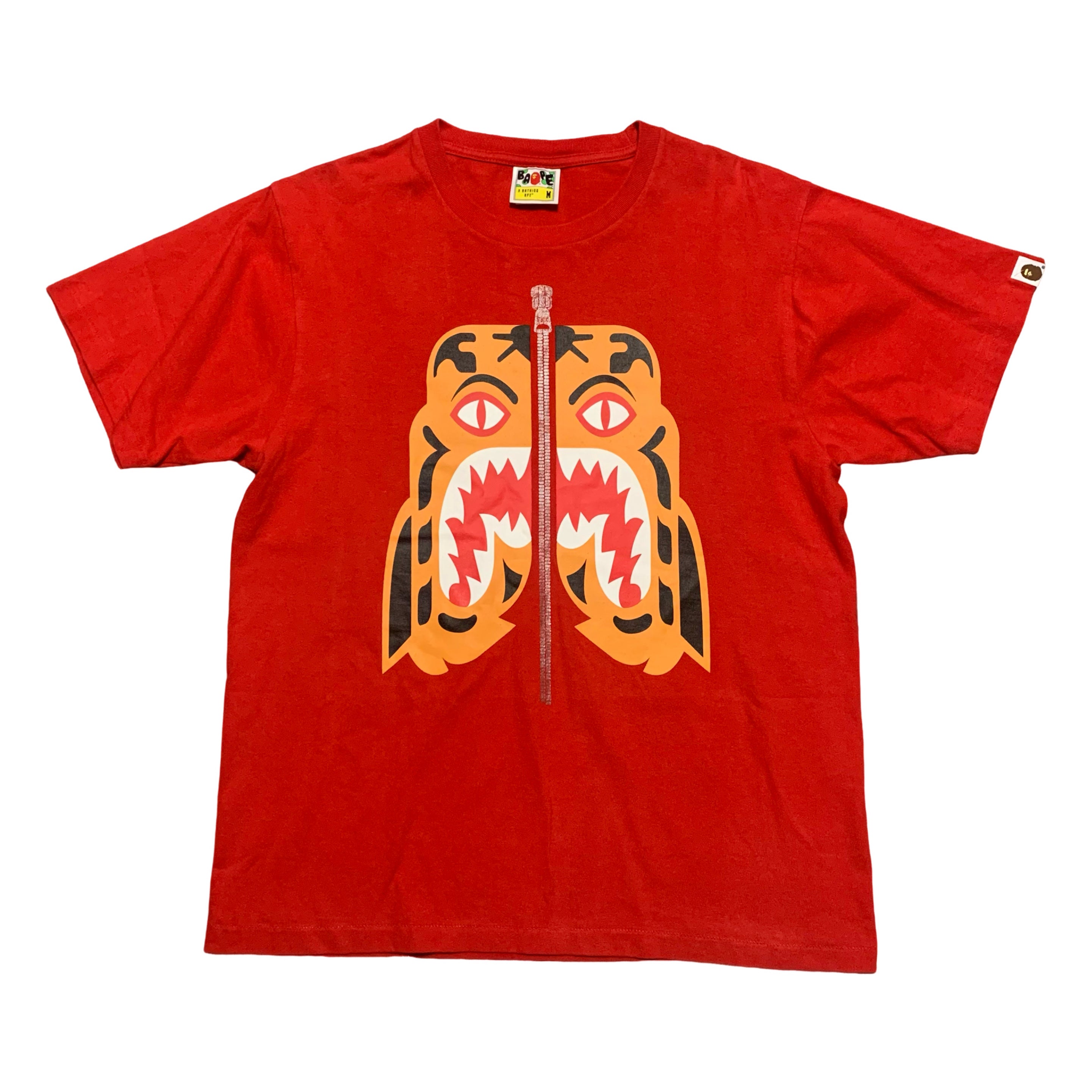 Bape Medium Tiger Shark Red Tee A Bathing Ape