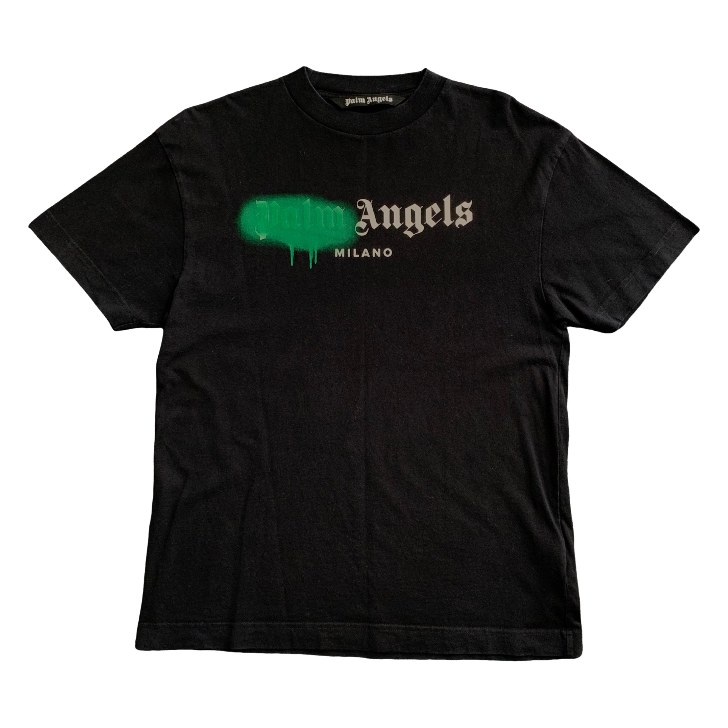 Palm Angels Medium Tee Milano Sprayed Black T-Shirt