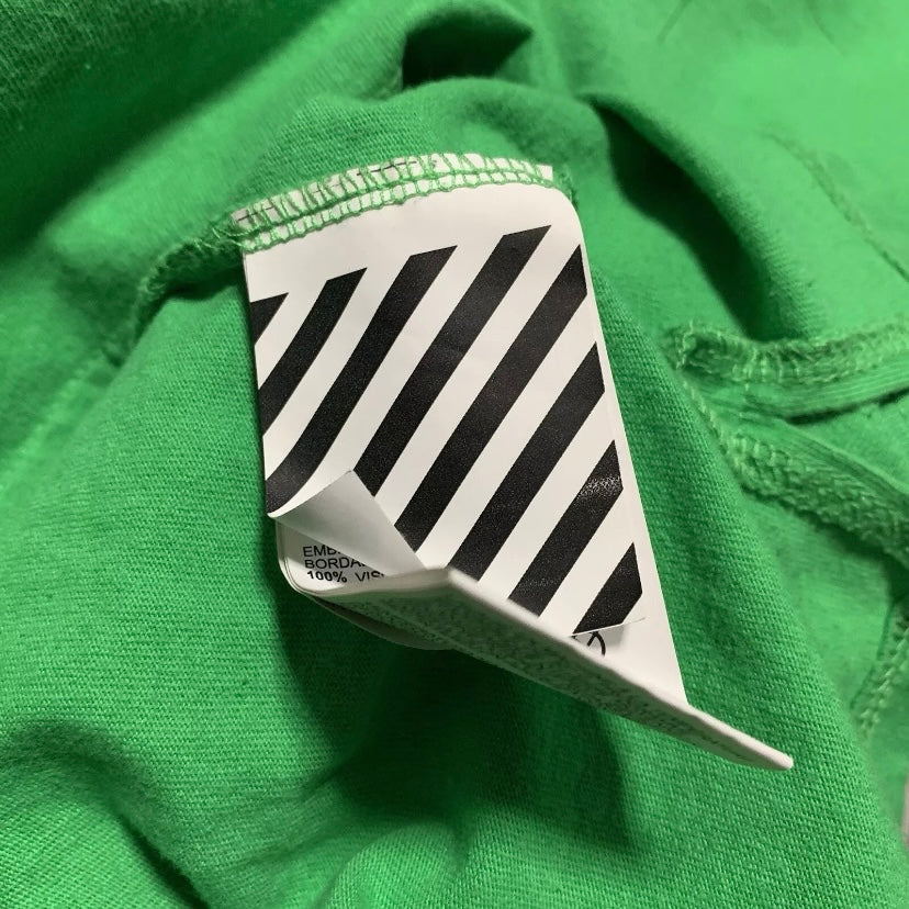 Off White Medium Public Television Green Long Sleeve Tee Virgil Abloh