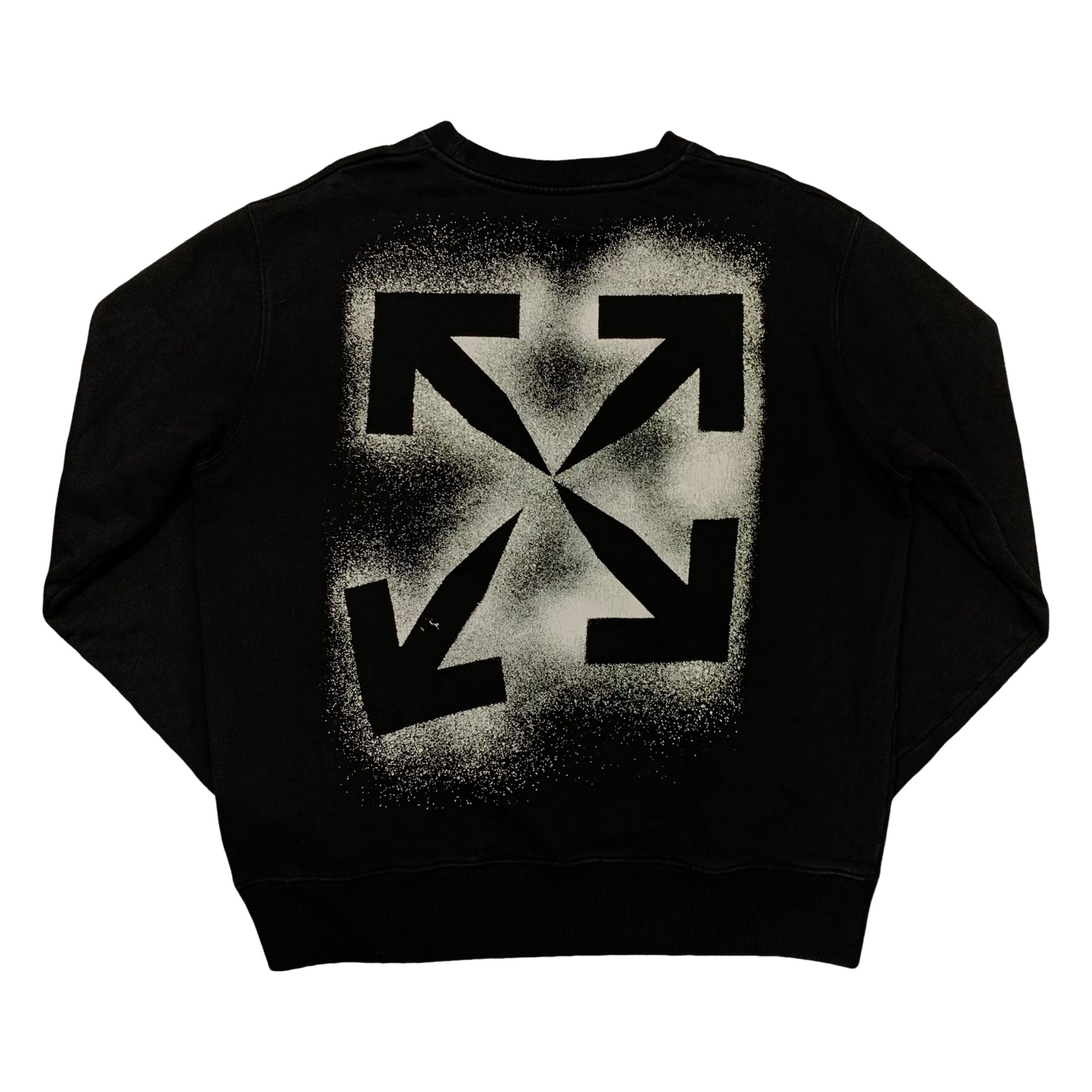 Off White Large Tee Stencil Arrow Black Sweatshirt Crewneck Virgil Abloh