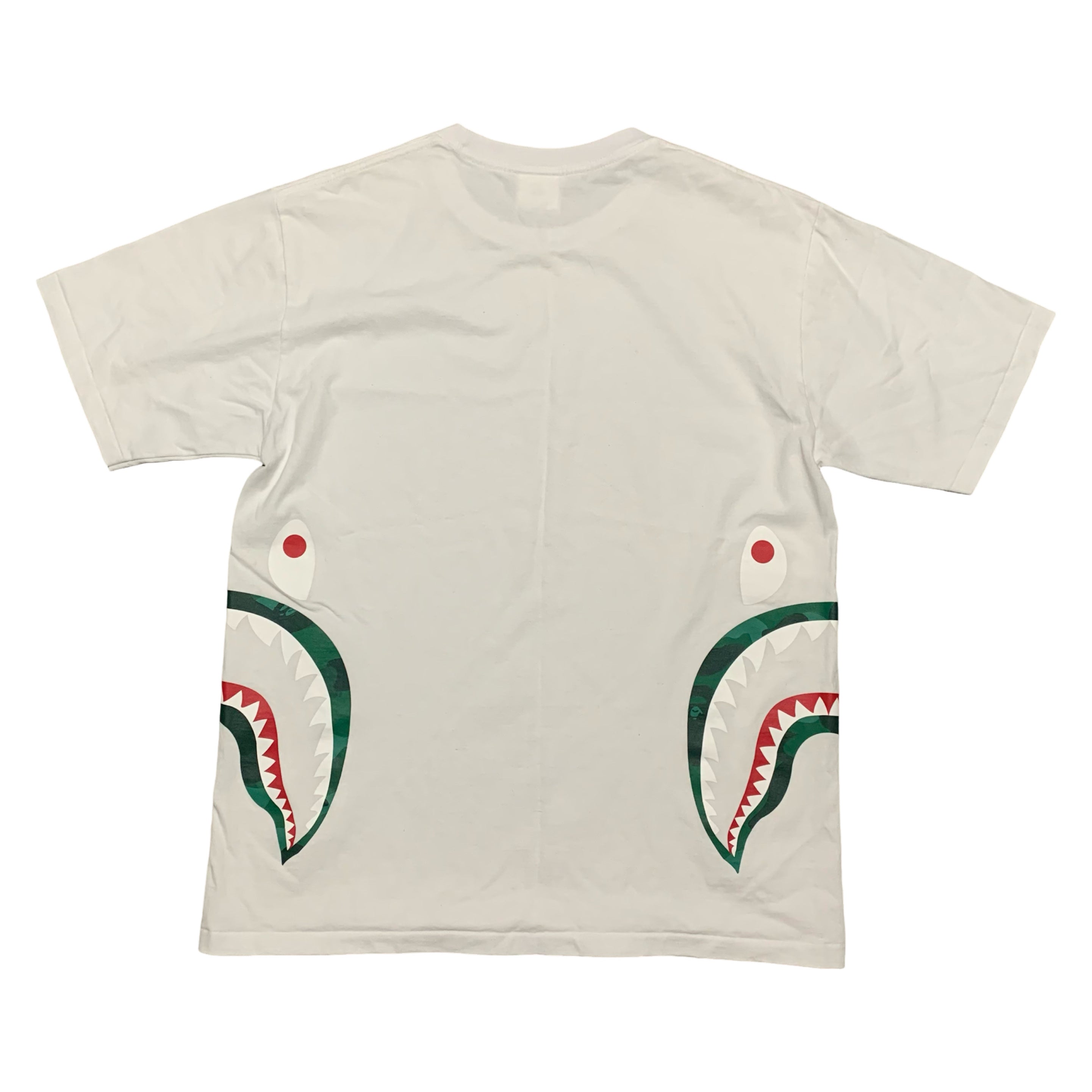 Bape Large Side Shark Camo White Tee A Bathing Ape