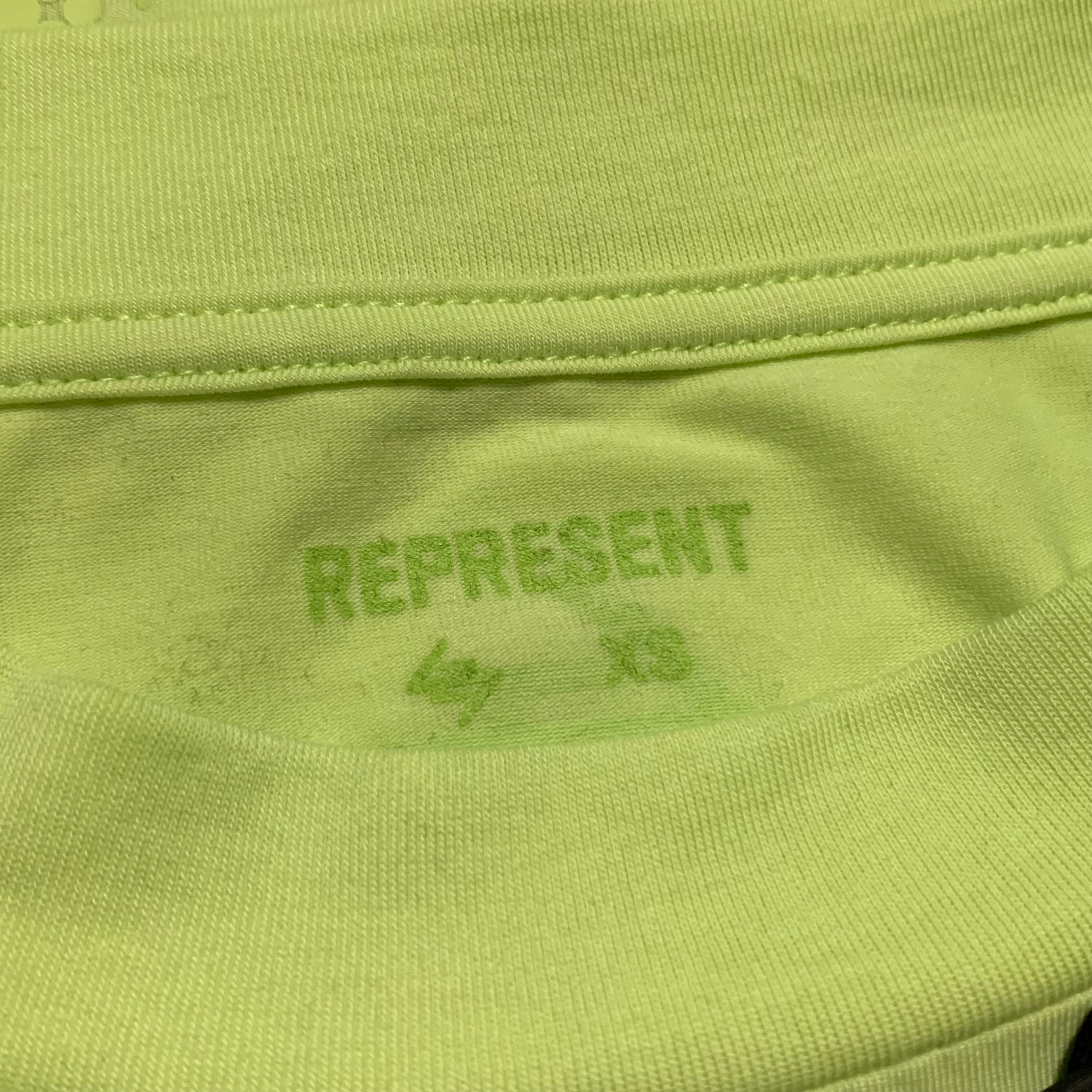 Represent XS 247 Oversized Tee Shadow Lime Green Gym Top