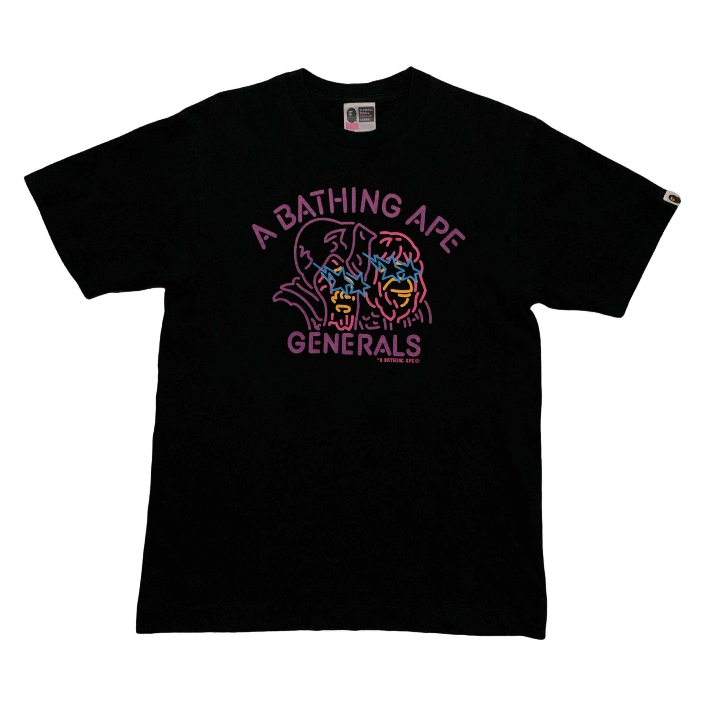 Bape Medium Generals Black Tee A Bathing Ape