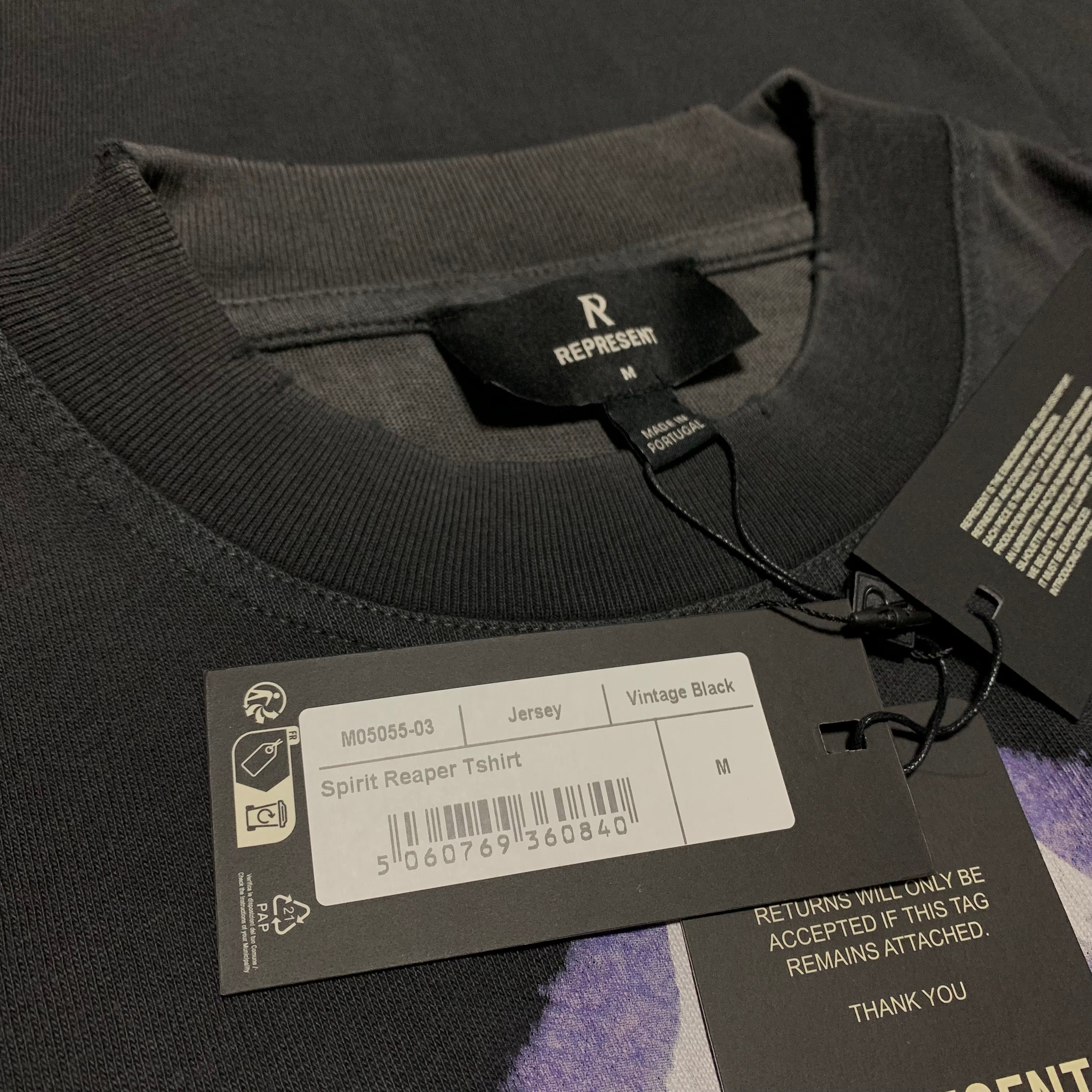 Represent Medium Spirit Reaper Vintage Black Tee
