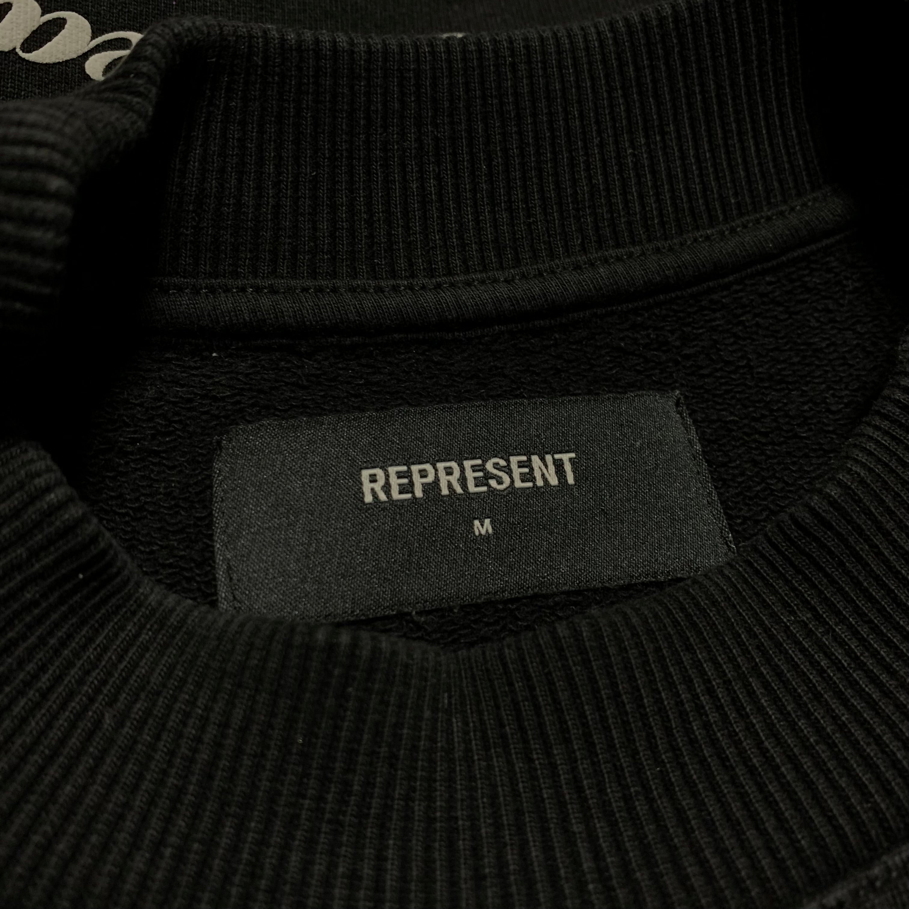 Represent Medium Bespoke Commissions Jet Black Sweater Sweatshirt Paint Splatter