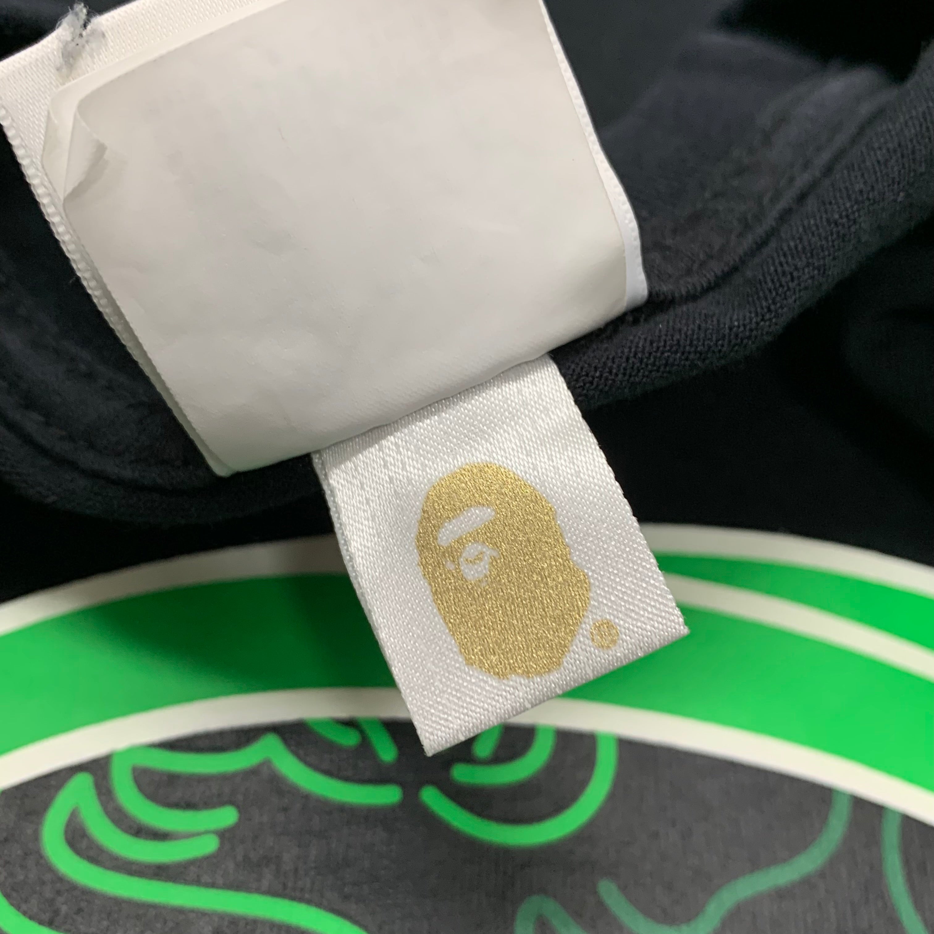 Bape Medium Tee Razor Neon Camo Ape Head Black T-Shirt A Bathing Ape