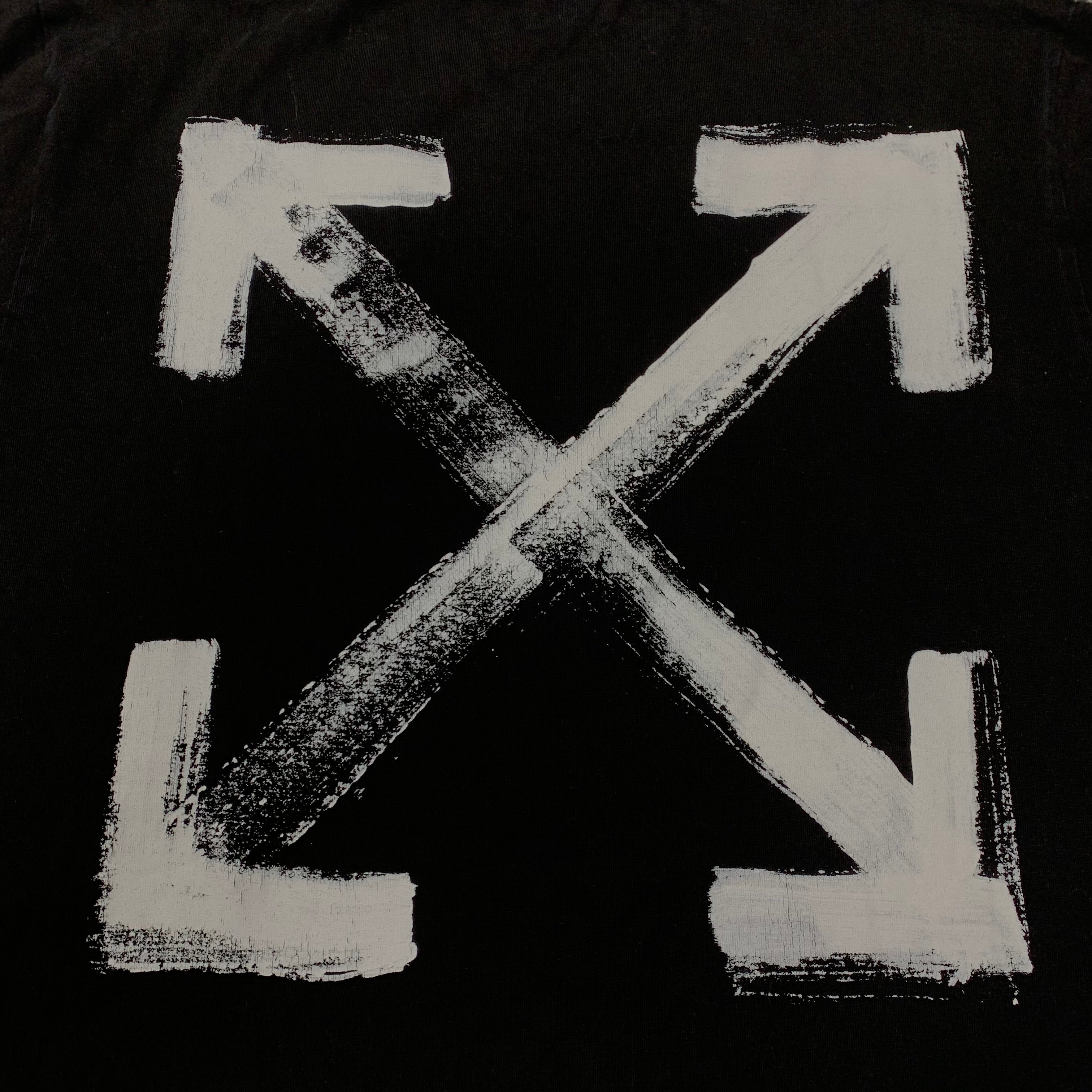 Off White Medium Tee Paint Arrows Black T-Shirt Virgil Abloh