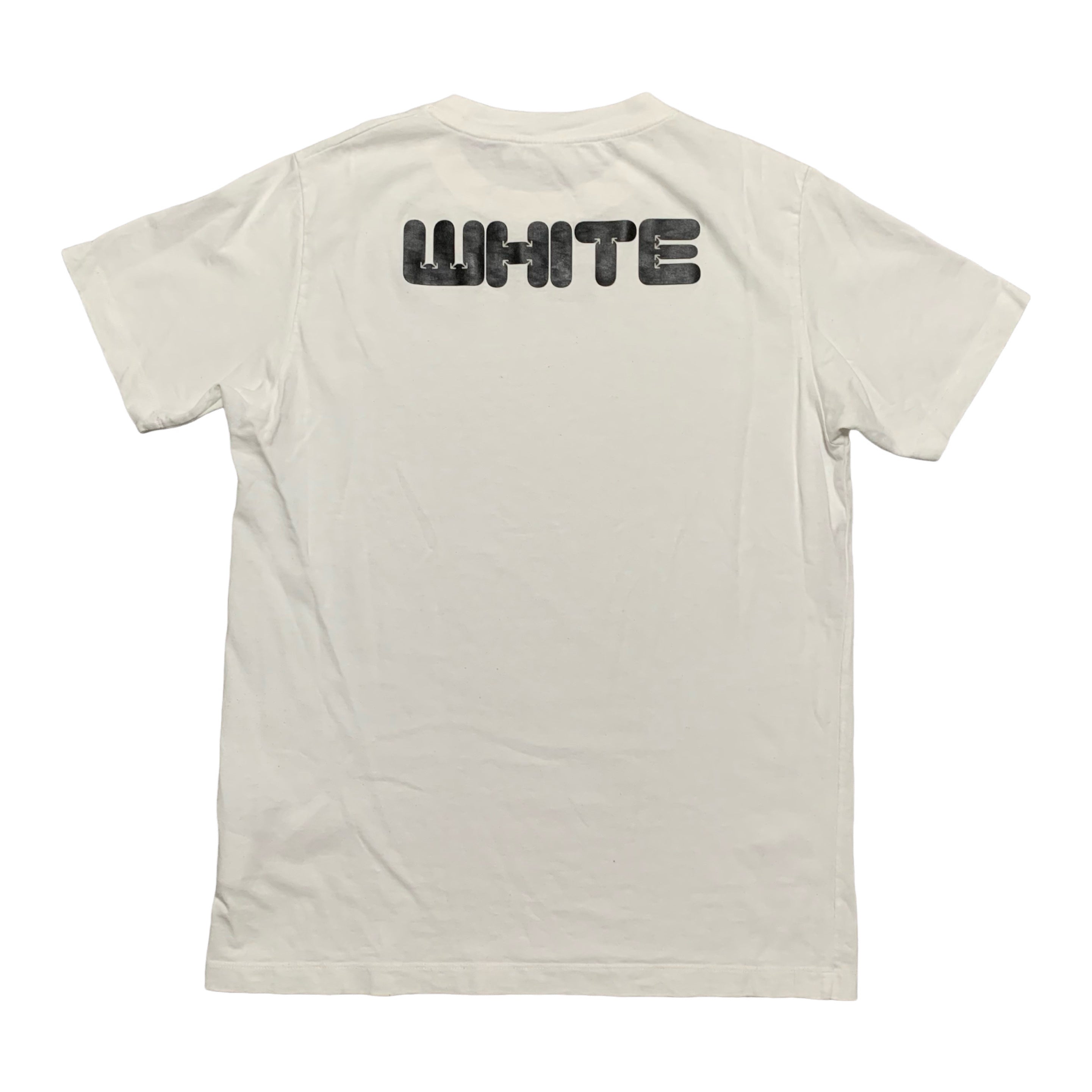 Off White Medium Logo Print White Tee Virgil Abloh (OMAA027F21JER003)