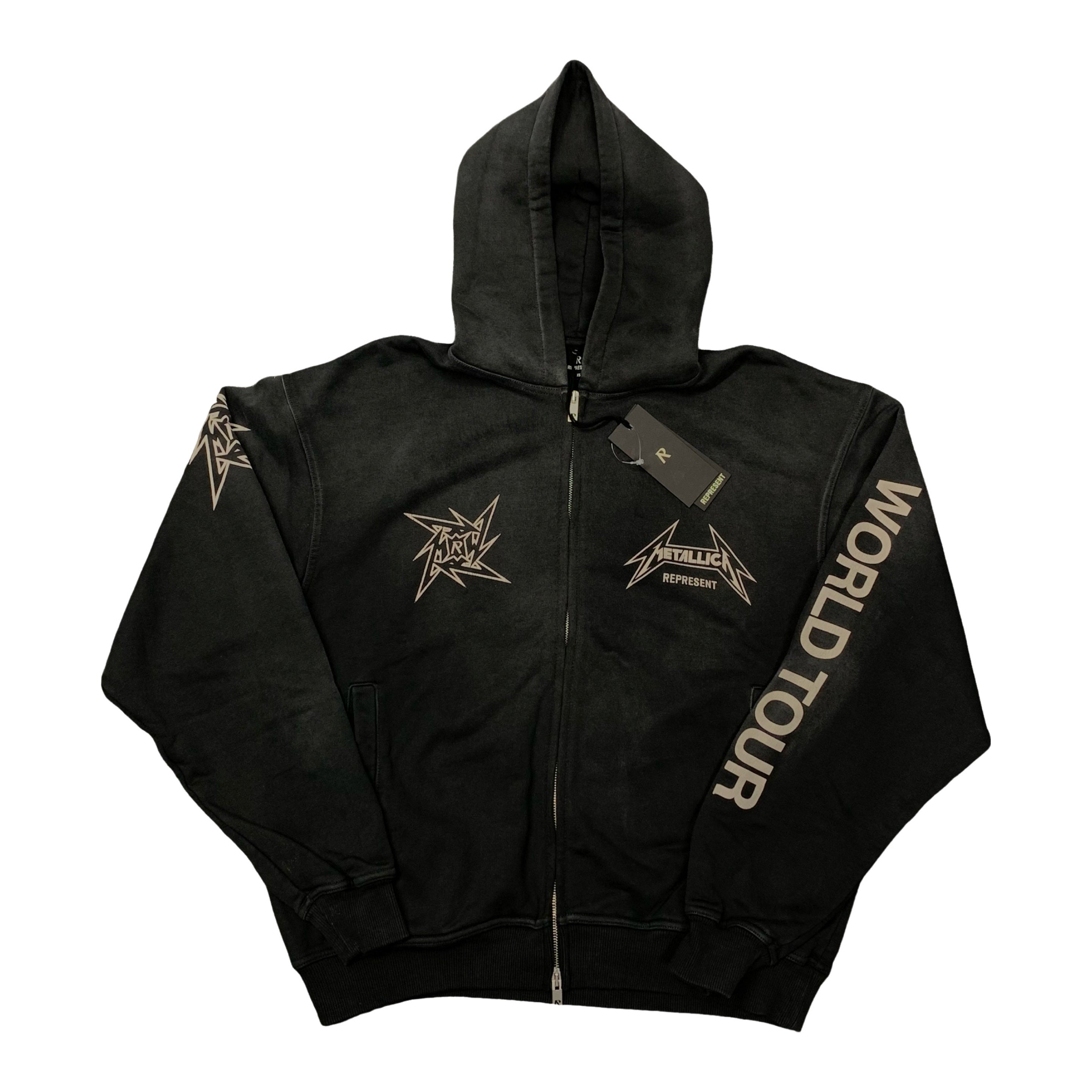 Represent XS Hoodie Metallica Stained Black Zip Hoodie 40th Anniversary