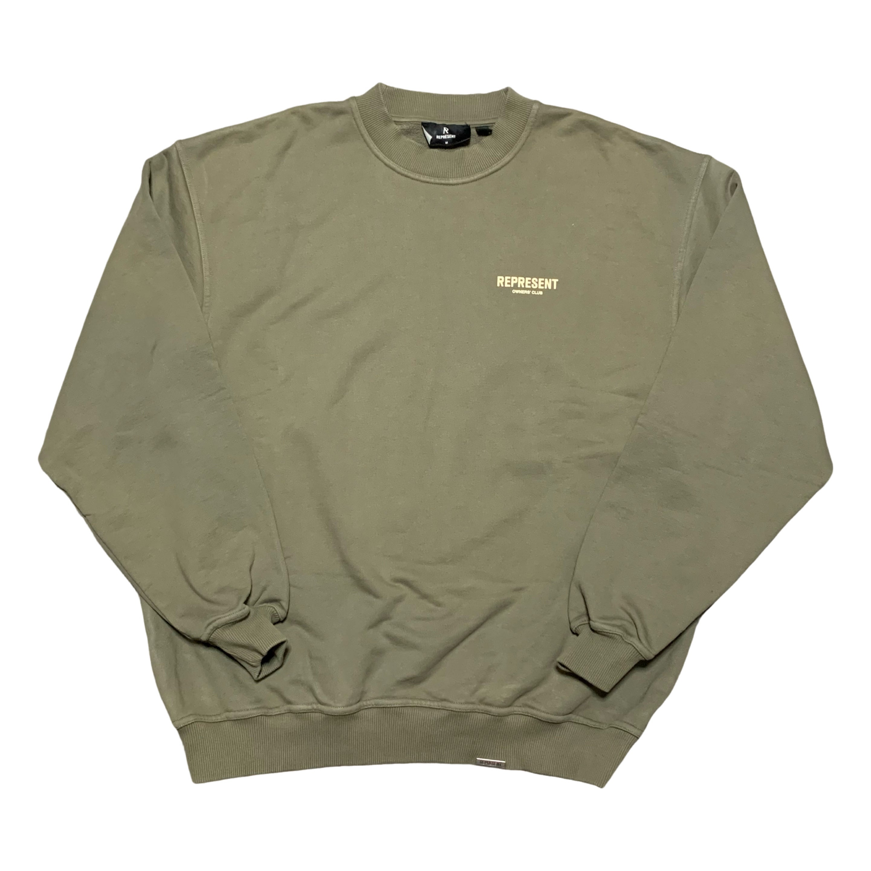 Represent Medium Owners Club Olive Green Sweater Sweatshirt Crewneck