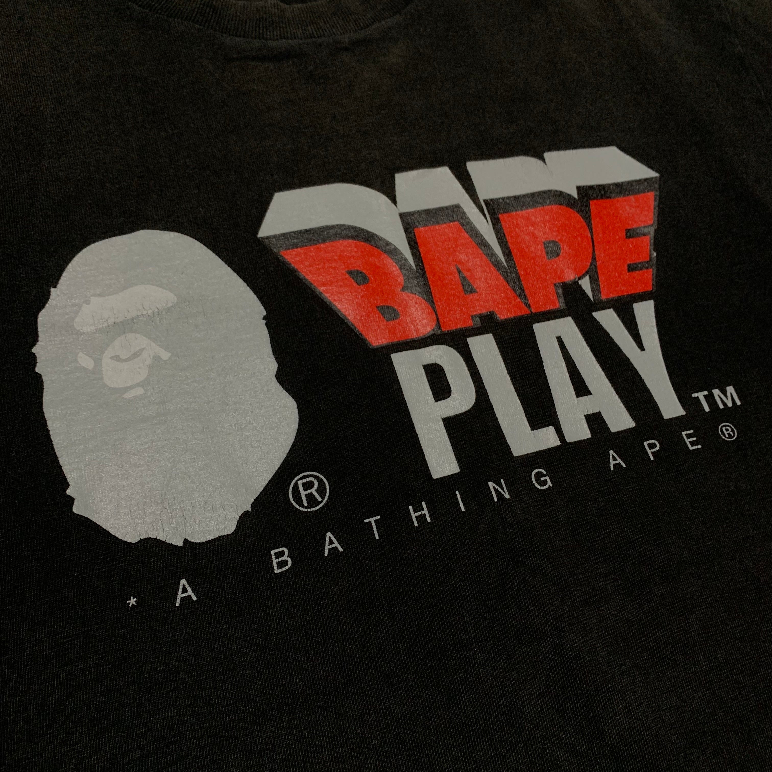 Bape Medium Play Graphic Black Tee A Bathing Ape Vintage OG 1999