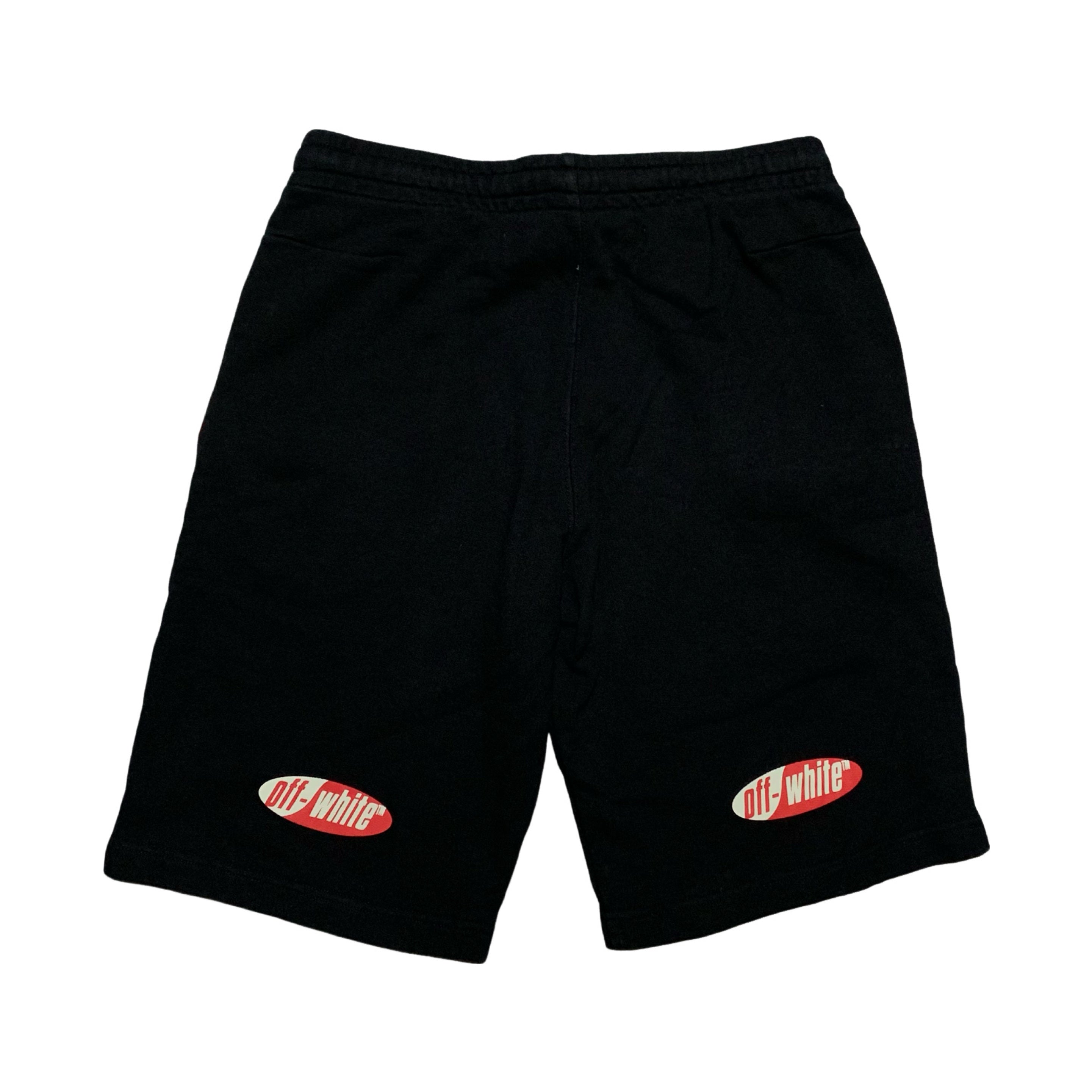 Off White Medium Shorts Graphic Black Jogger Bottoms Virgil Abloh