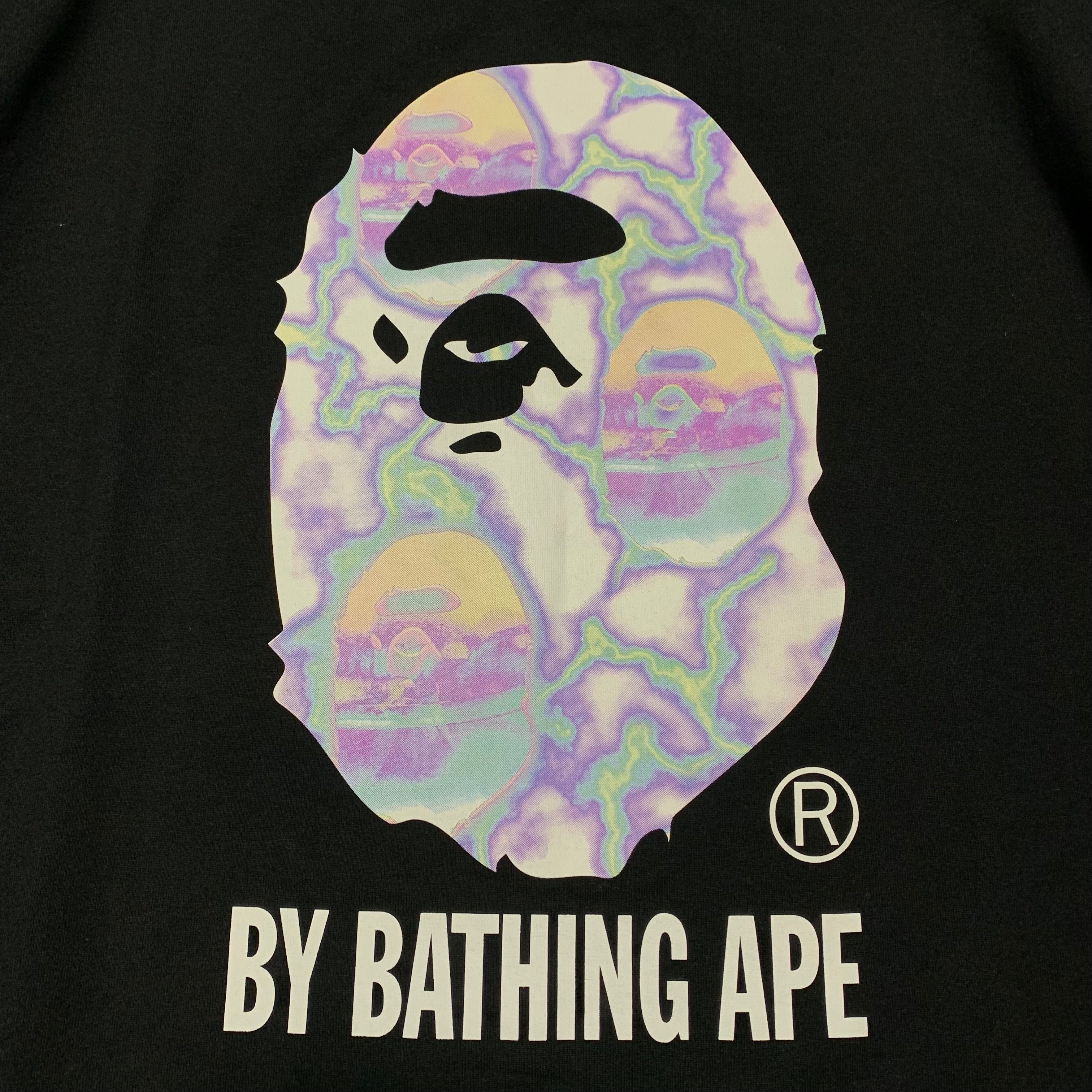 Bape Large Lighting Ape Head Black Tee A Bathing Ape
