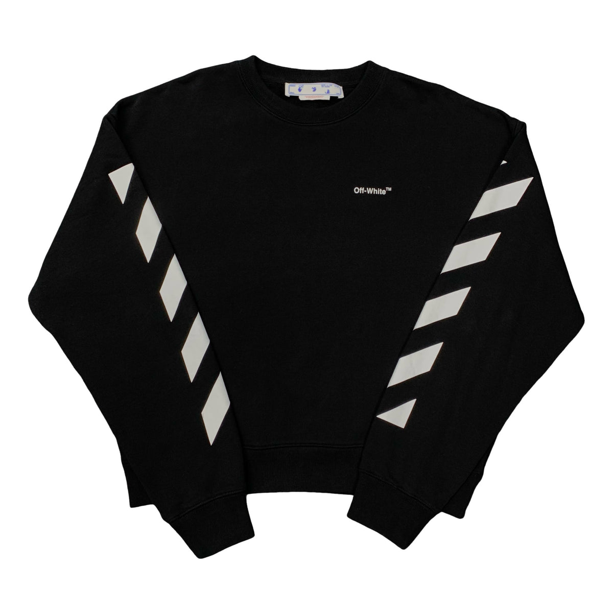 Off White Large Sweatshirt Diag Black Crewneck Virgil Abloh