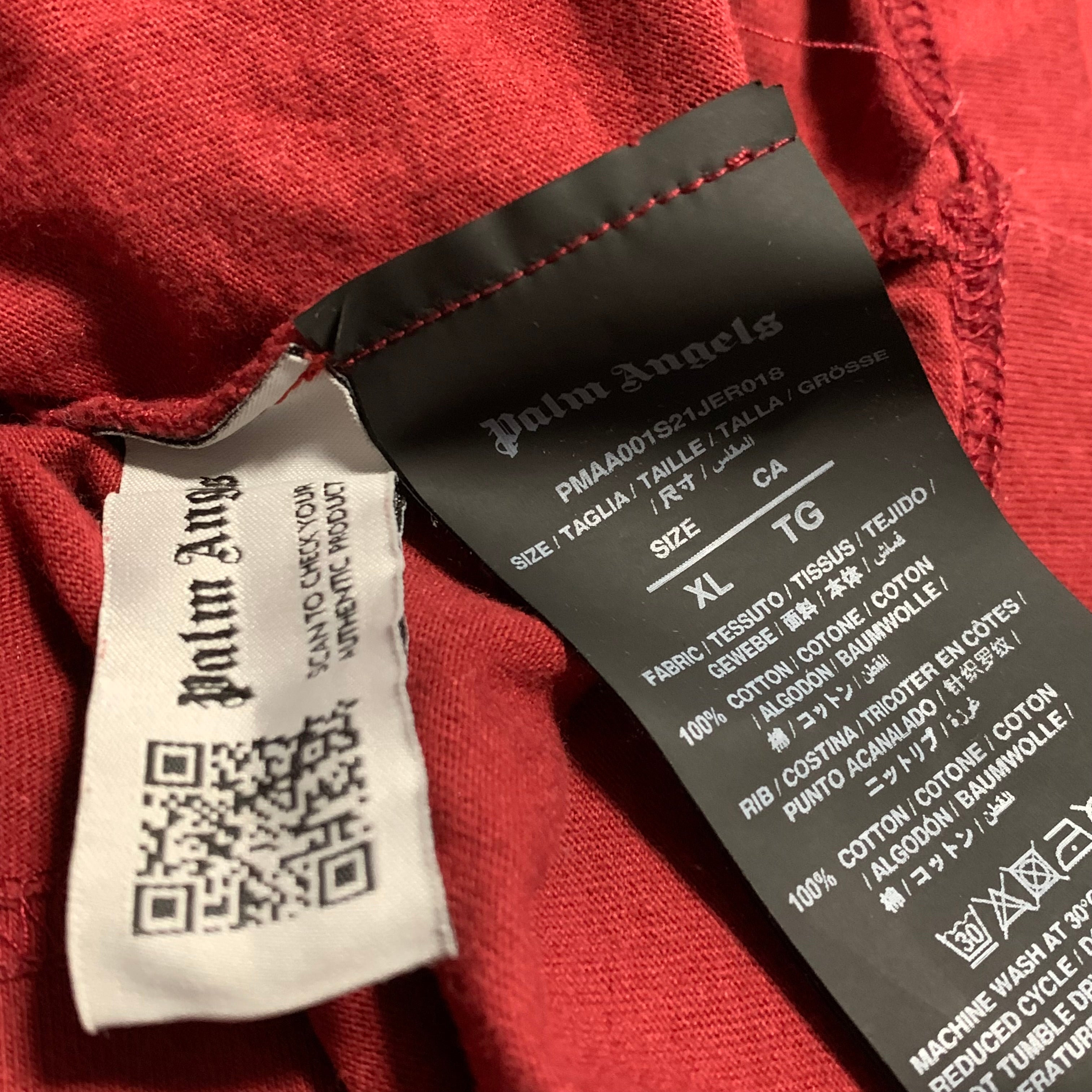 Palm Angels XL Bear Classic Burgundy Tee