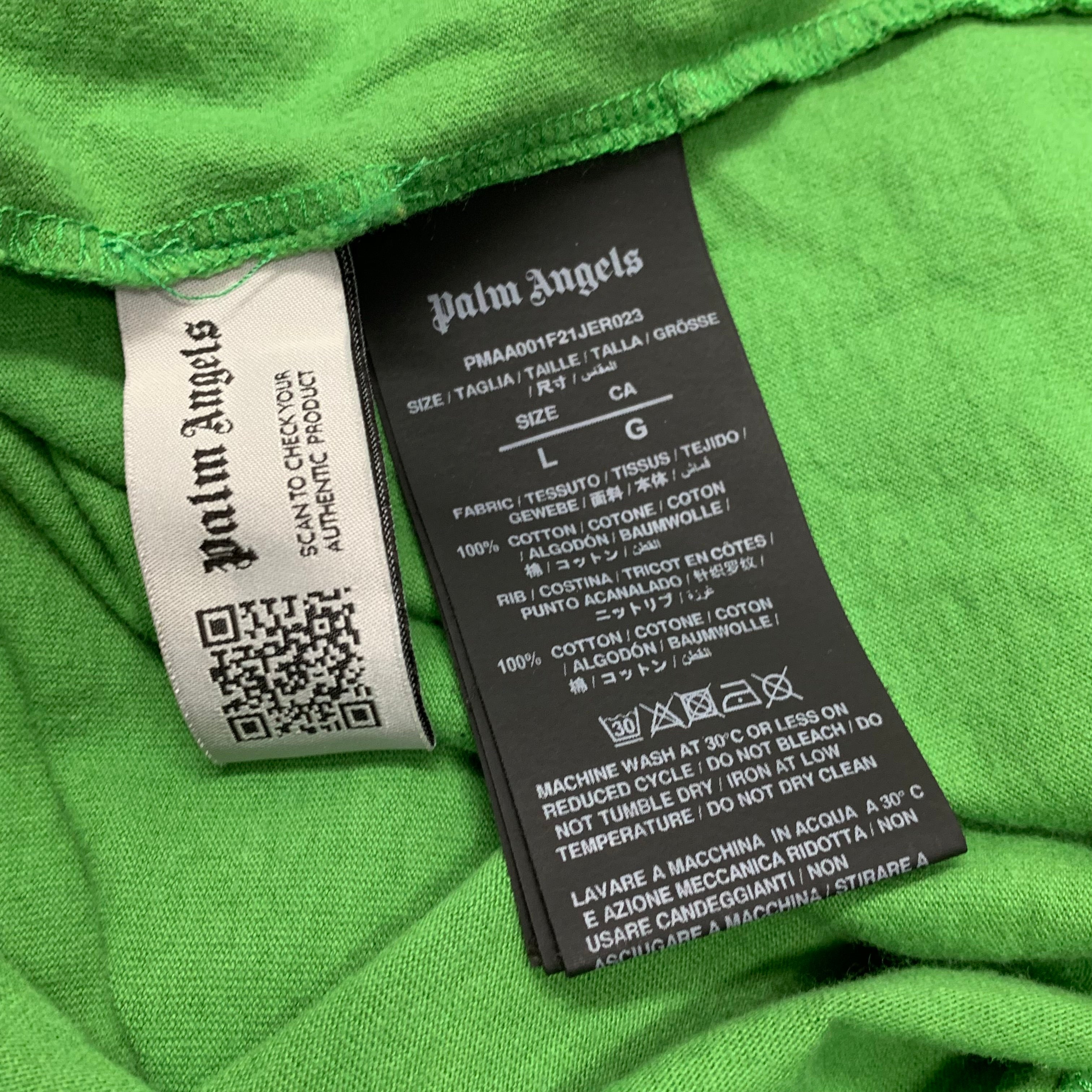 Palm Angels Large Tee Bear Classic Green T-Shirt