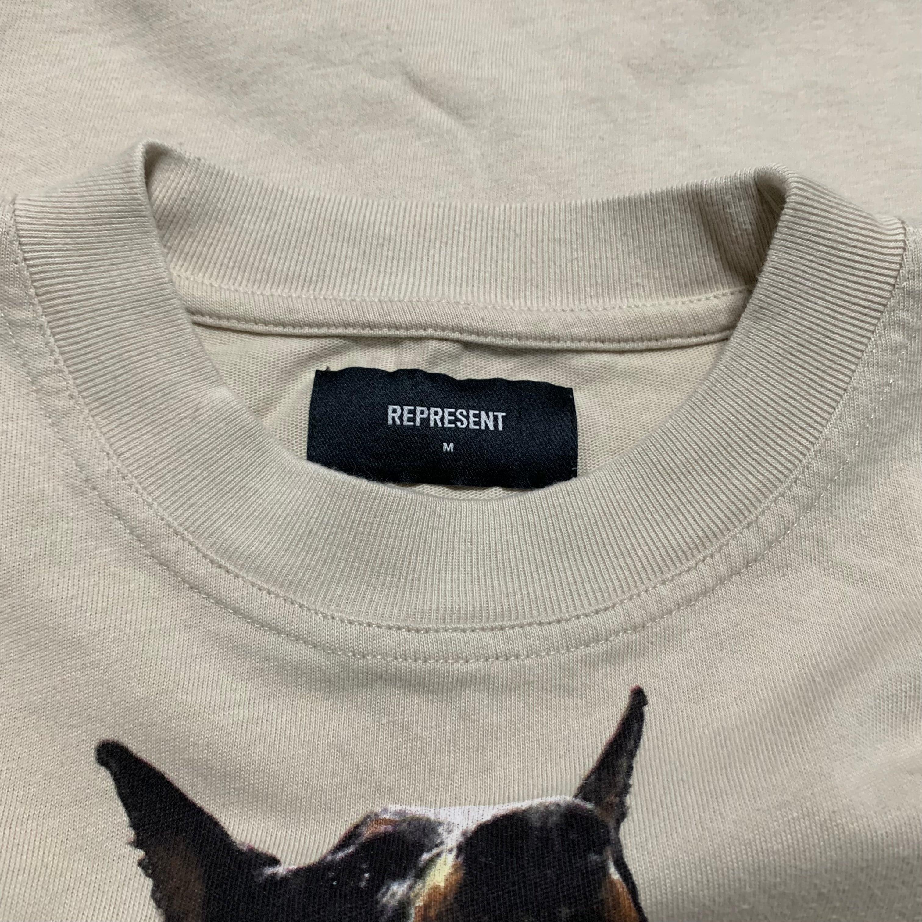 Represent Medium Thoroughbred Dog Vintage White Tee